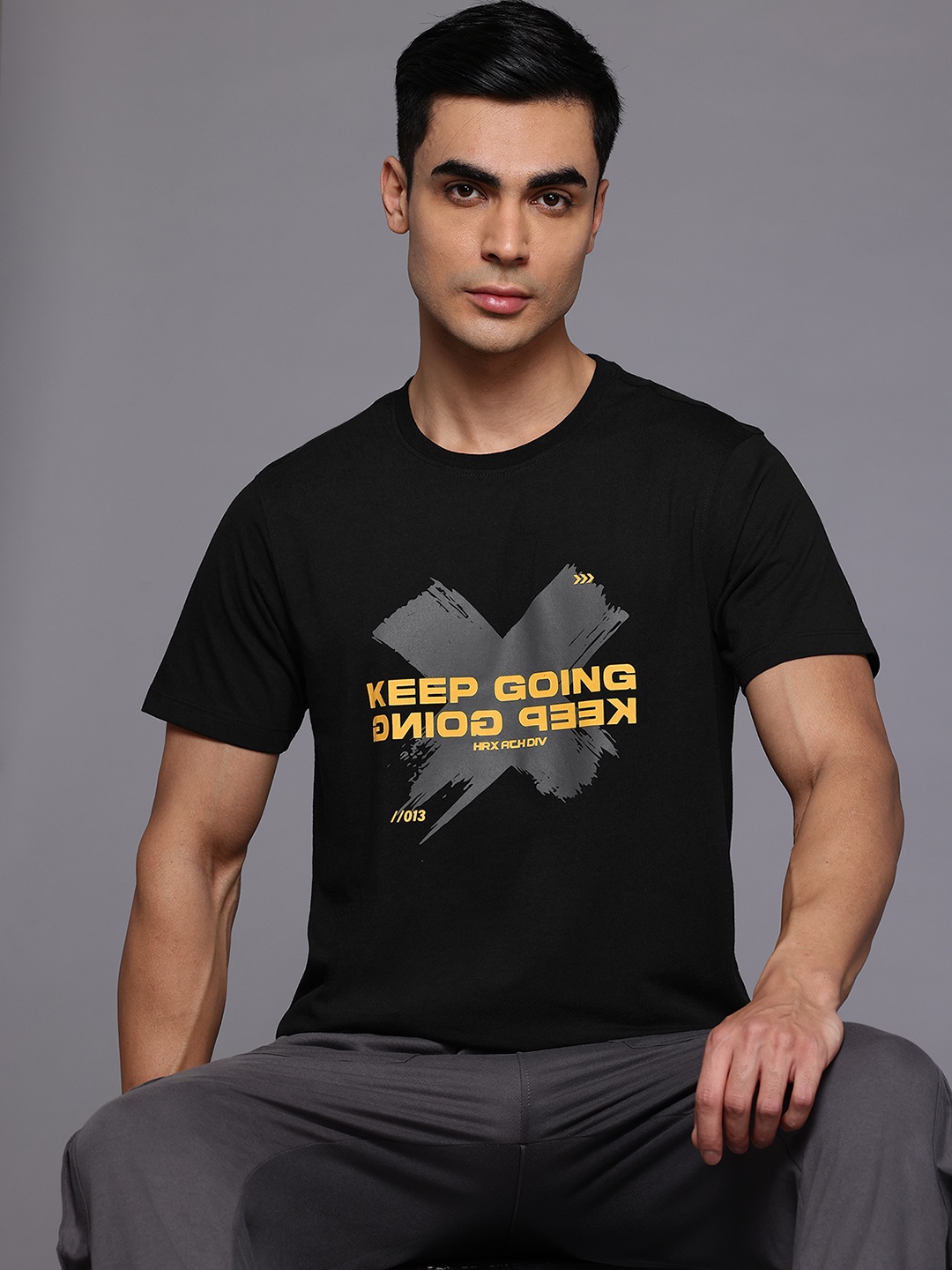 

HRX by Hrithik Roshan Men Typography Printed T-shirt, Black