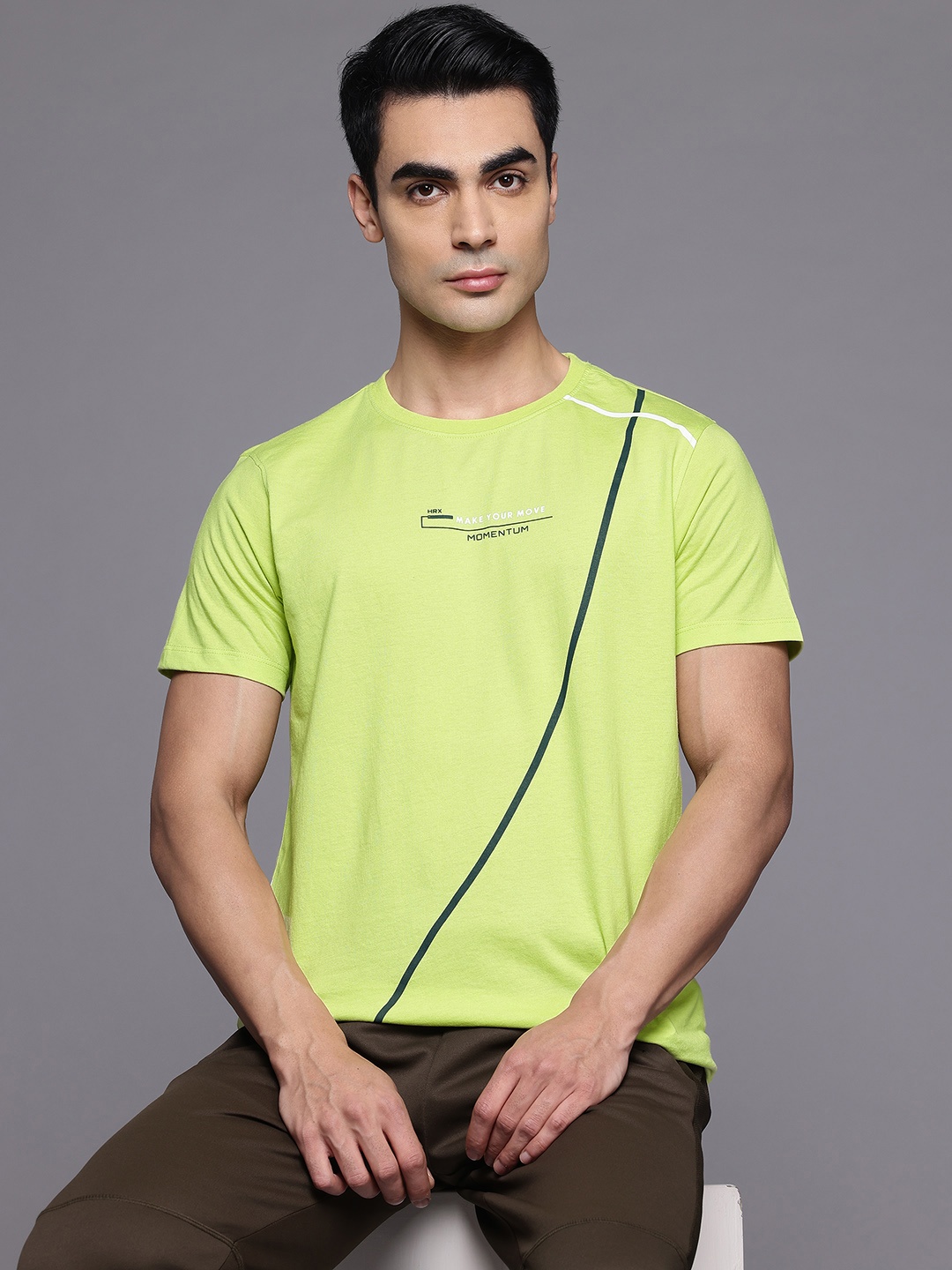 

HRX by Hrithik Roshan Printed Lifestyle Tshirt, Lime green