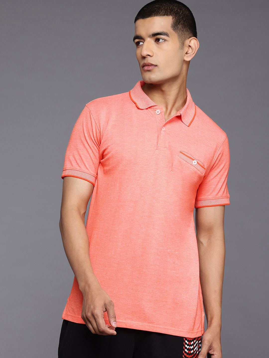 

HRX by Hrithik Roshan Men Polo Collar T-shirt, Peach