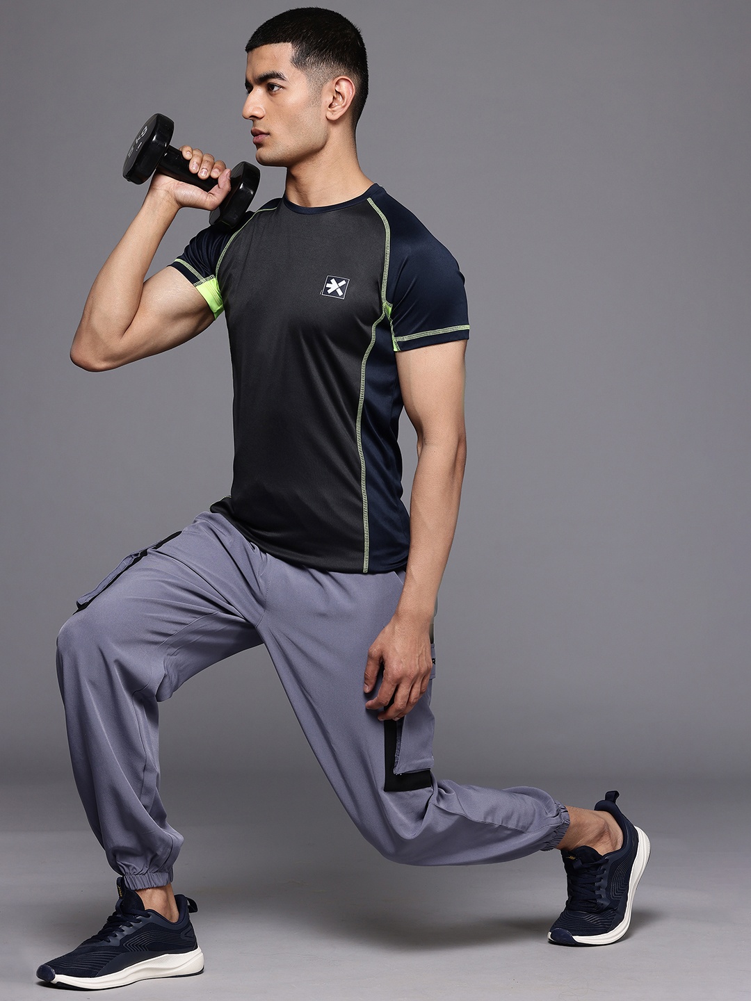 

HRX by Hrithik Roshan Colourblocked Lifestyle T-shirt, Black