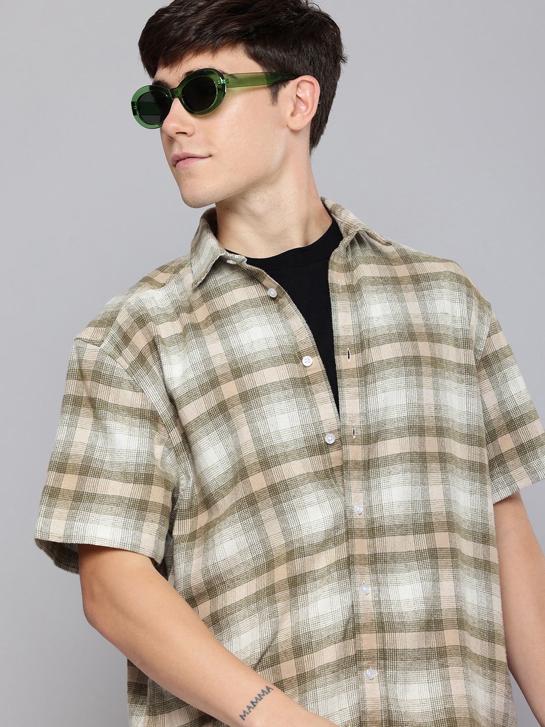 

Aeropostale Checked Pure Cotton Casual Shirt, Green