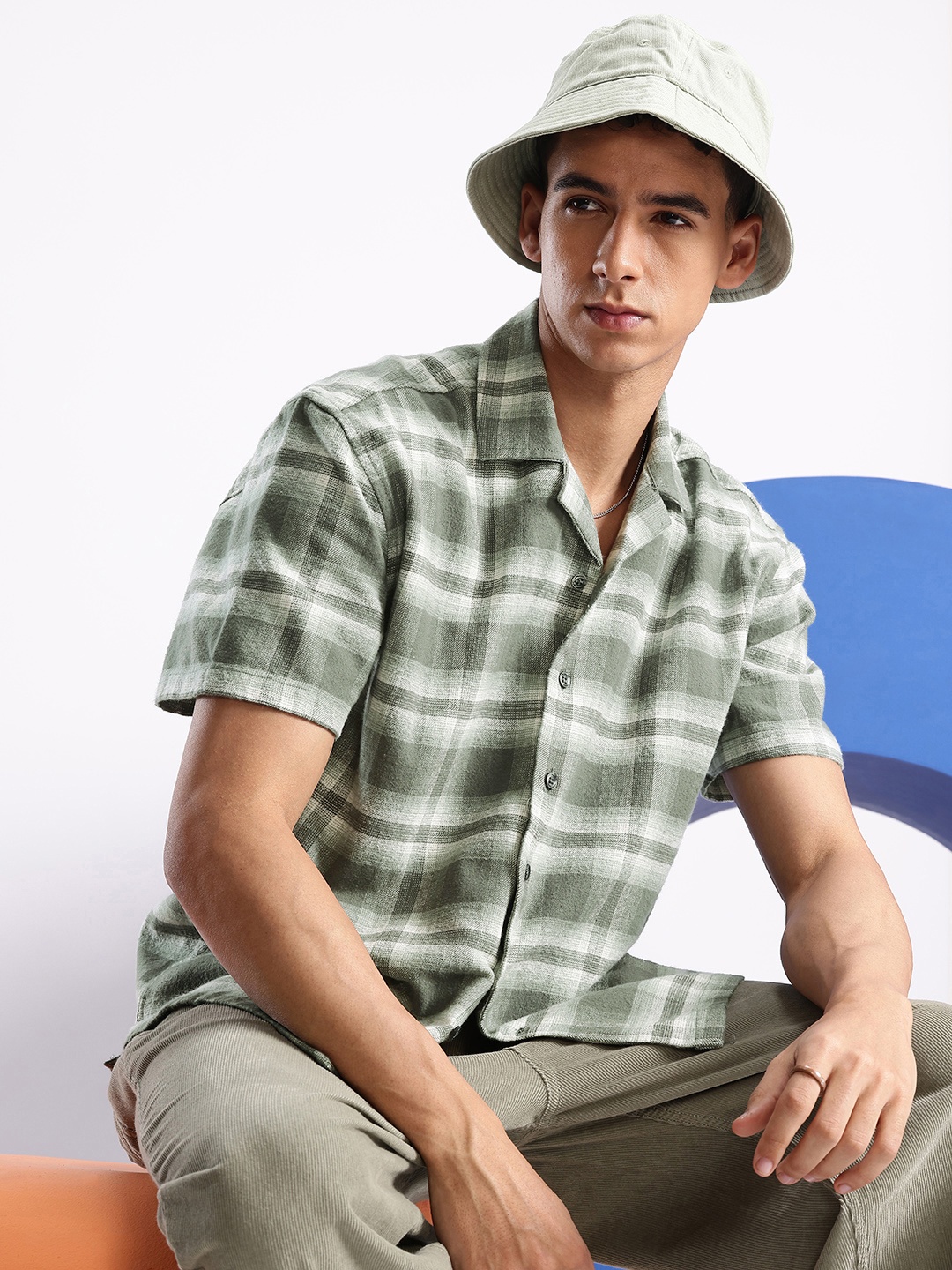 

Aeropostale Checked Opaque Pure Cotton Casual Shirt, Green