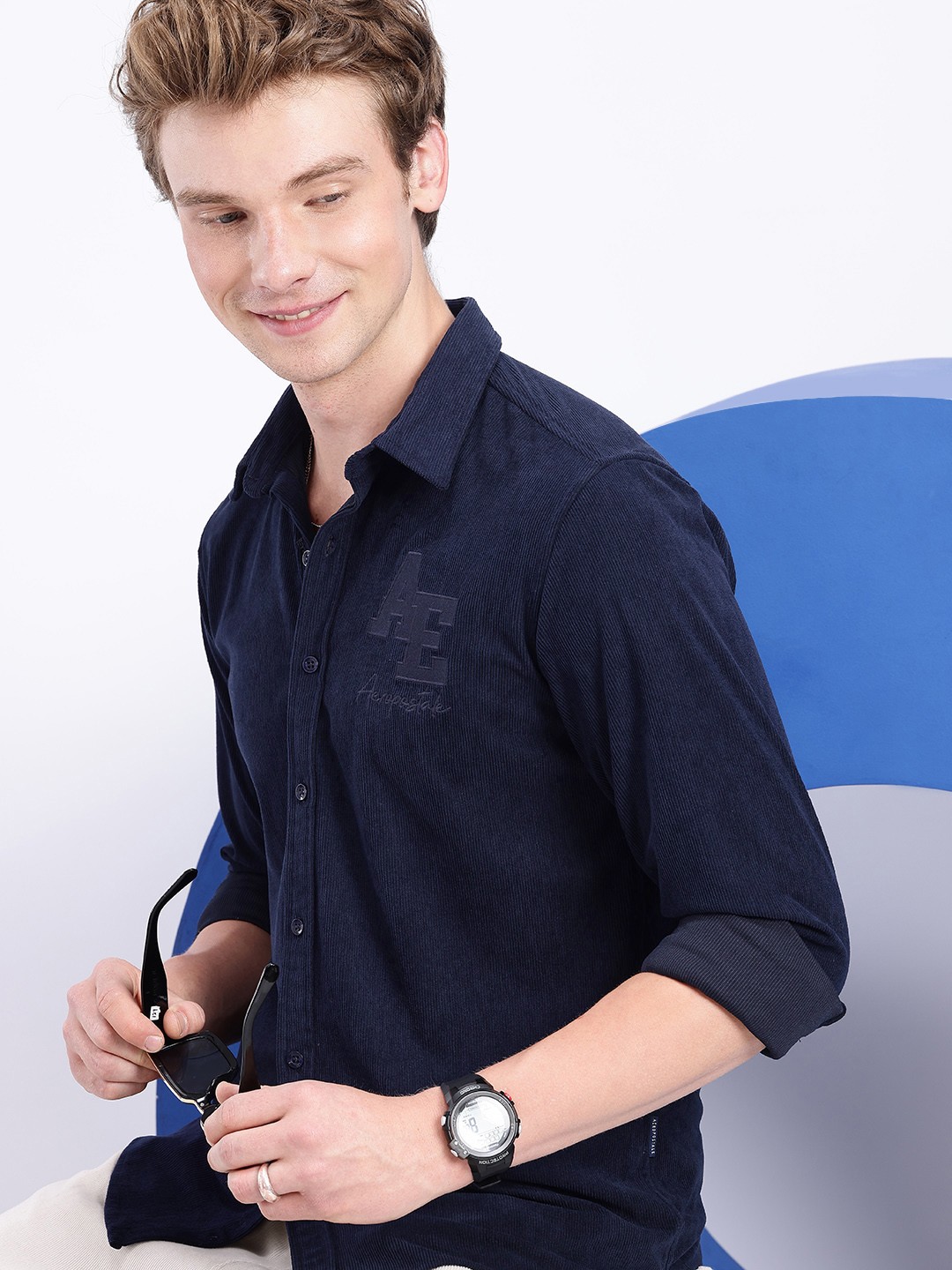 

Aeropostale Corduroy Casual Shirt, Navy blue