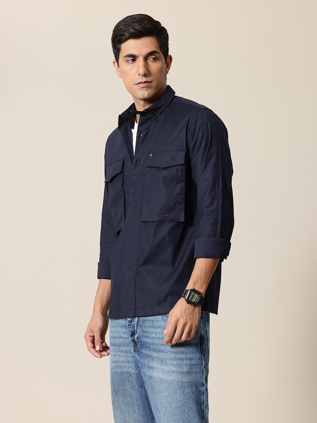 

Mr Bowerbird Liberal Fit Casual Shirt, Navy blue