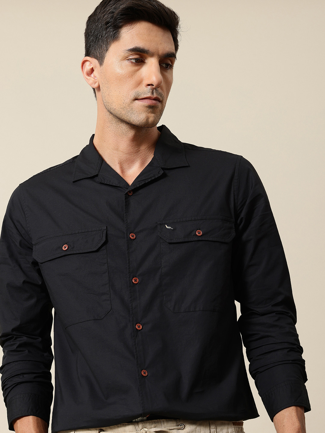 

Mr Bowerbird Liberal Fit Long Sleeves Casual Shirt, Black