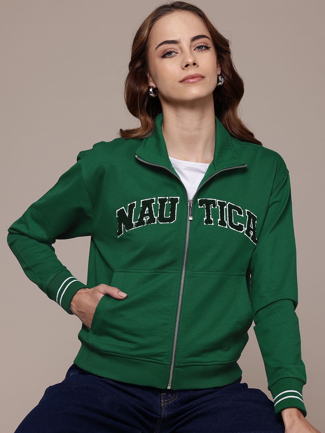 

Nautica Sweatshirt With Applique-Detail, Green