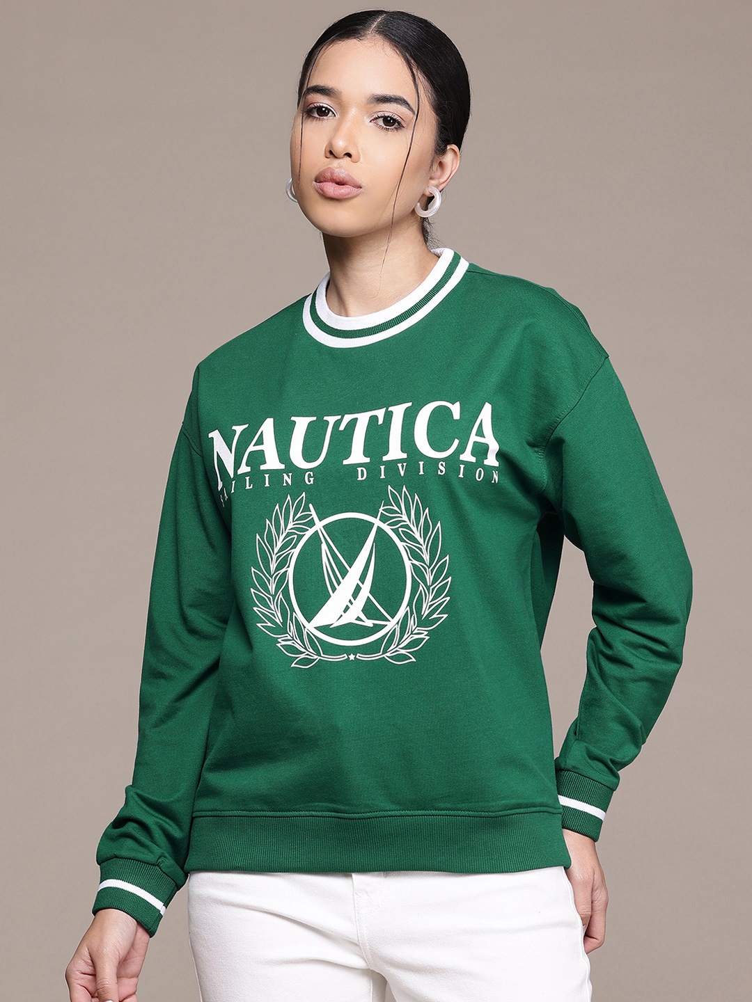 

Nautica Long Sleeves Printed Sweatshirt, Green