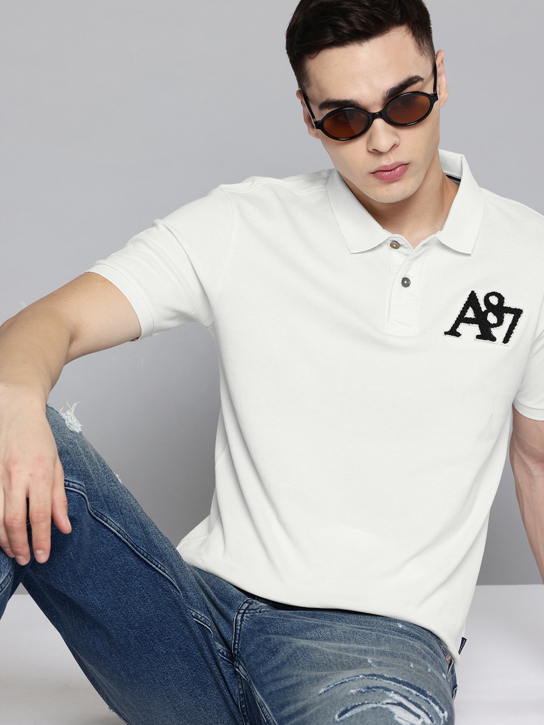 

Aeropostale Pure Cotton Polo Collar T-shirt, White