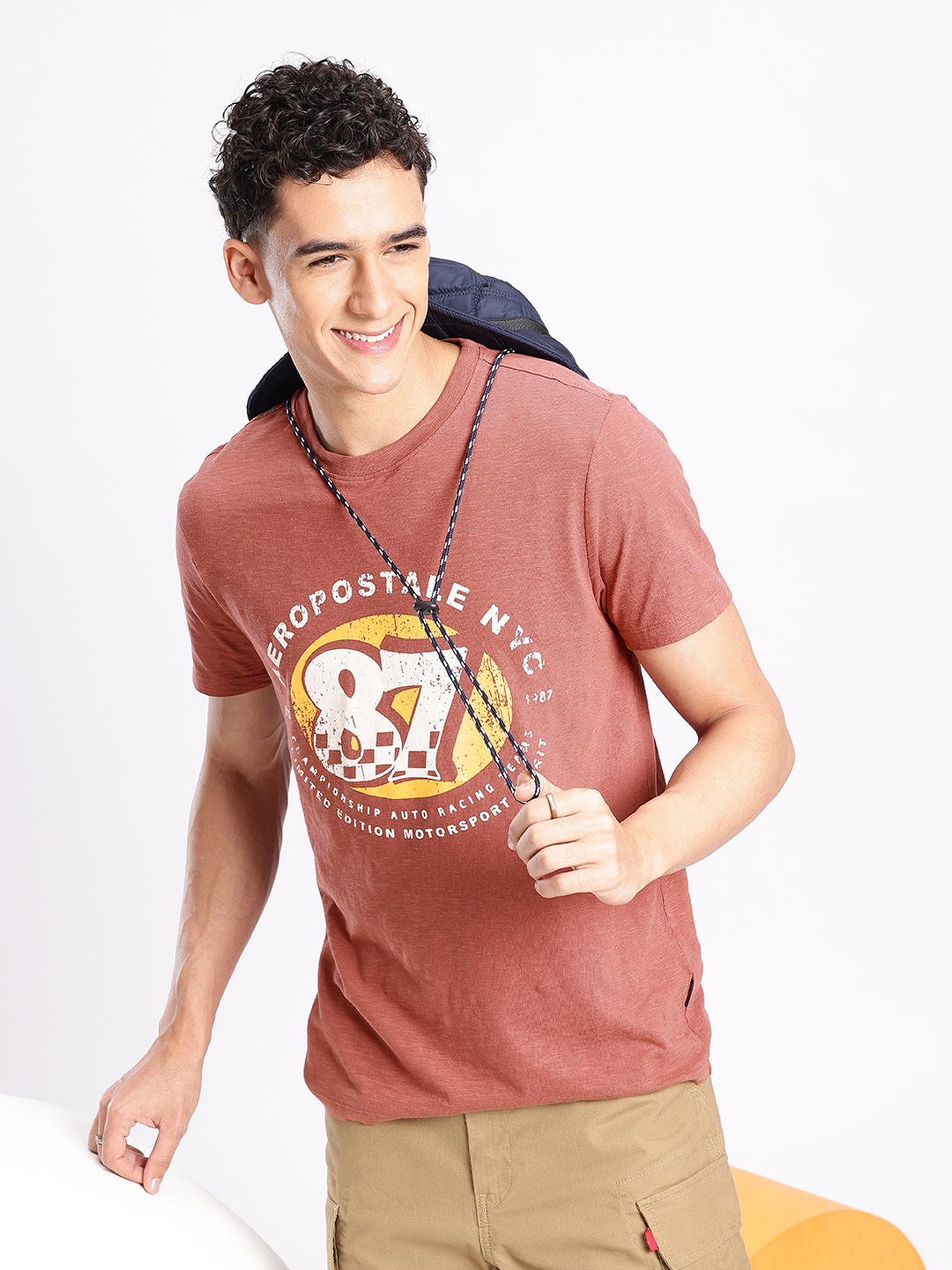 

Aeropostale Varsity Printed Pure Cotton T-shirt, Red