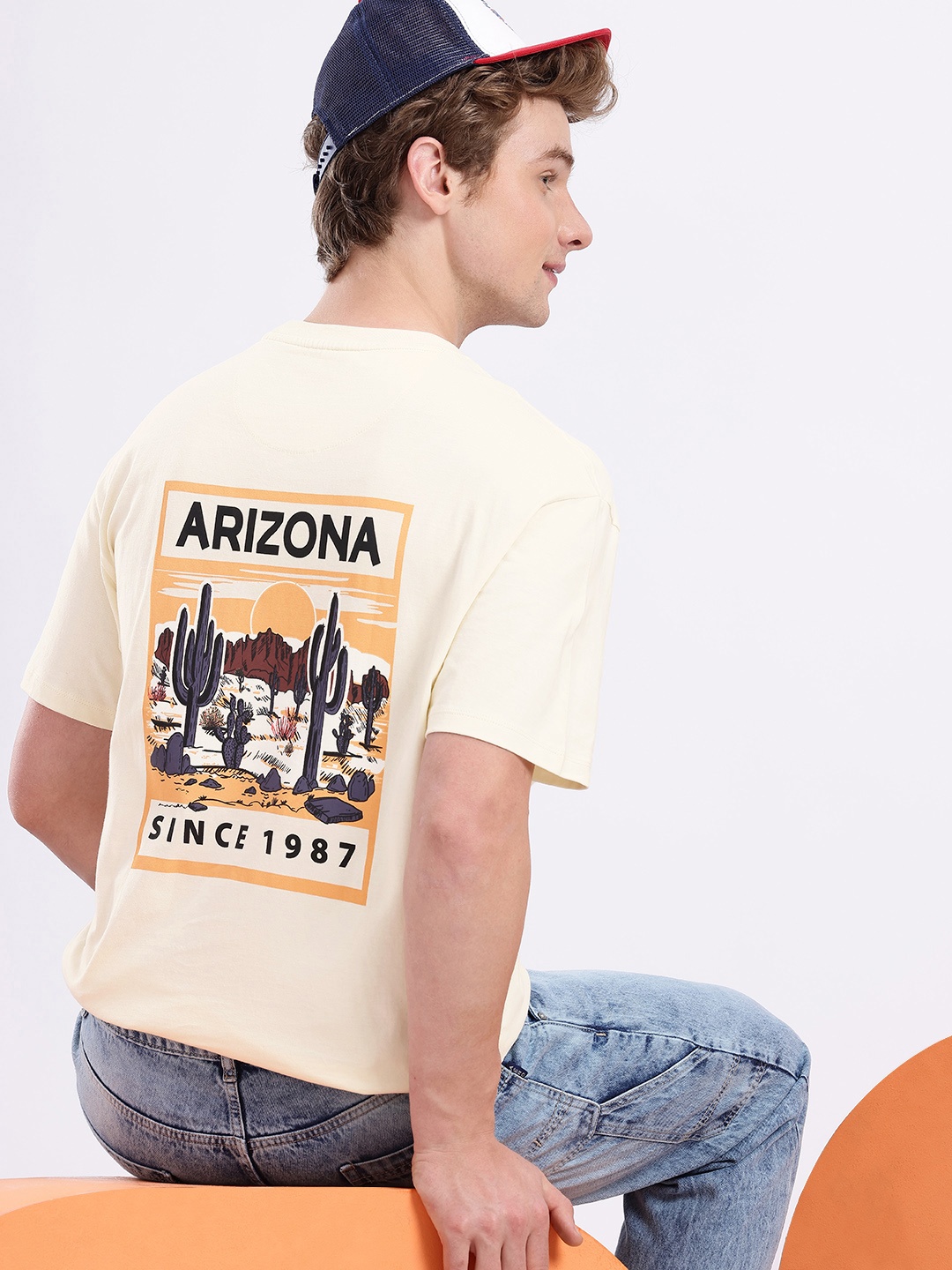 

Aeropostale Pure Cotton Relaxed Fit Graphic Printed T-shirt, Off white