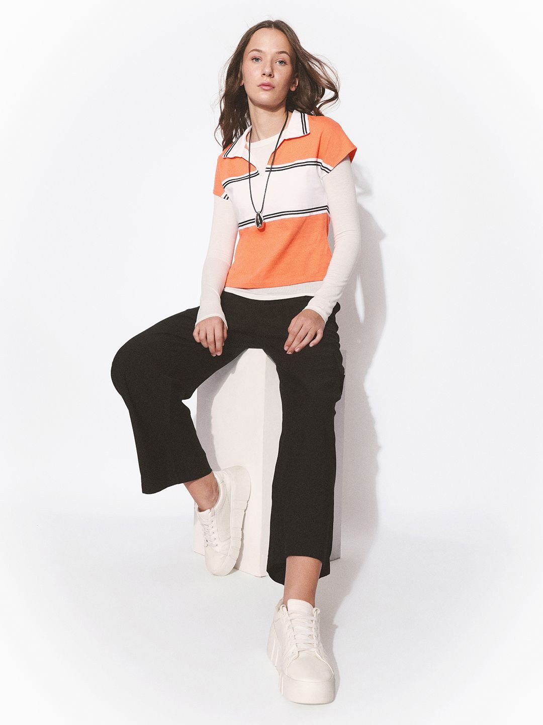 

H&M Striped Polo T-Shirts, Orange
