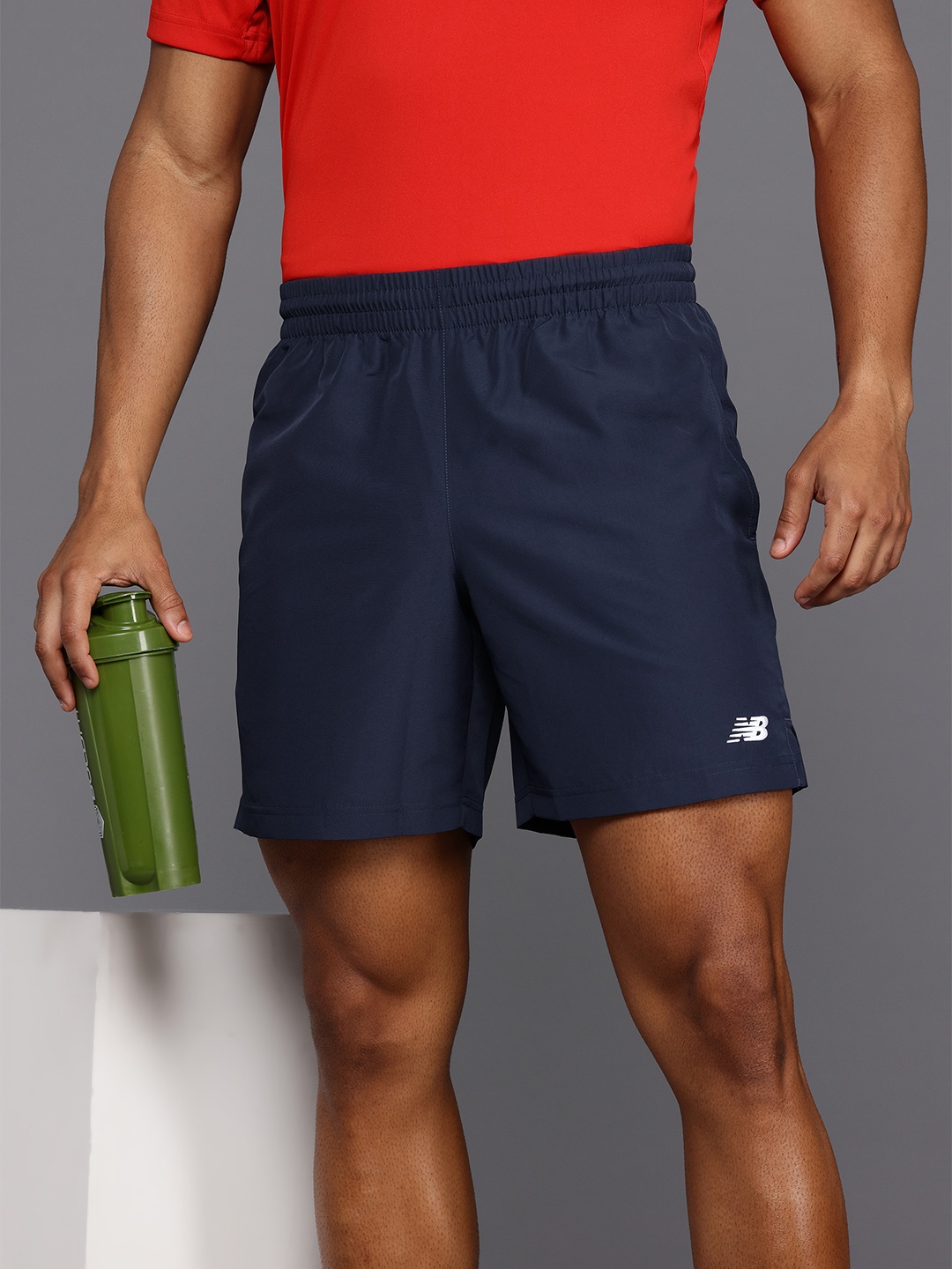 

New Balance Men Rapid-Dry Tournament Running Shorts, Navy blue