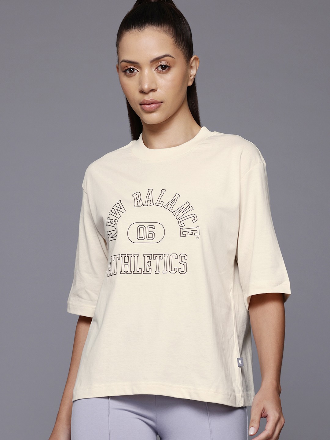 

New Balance Typography Pure Cotton T-shirt, Beige