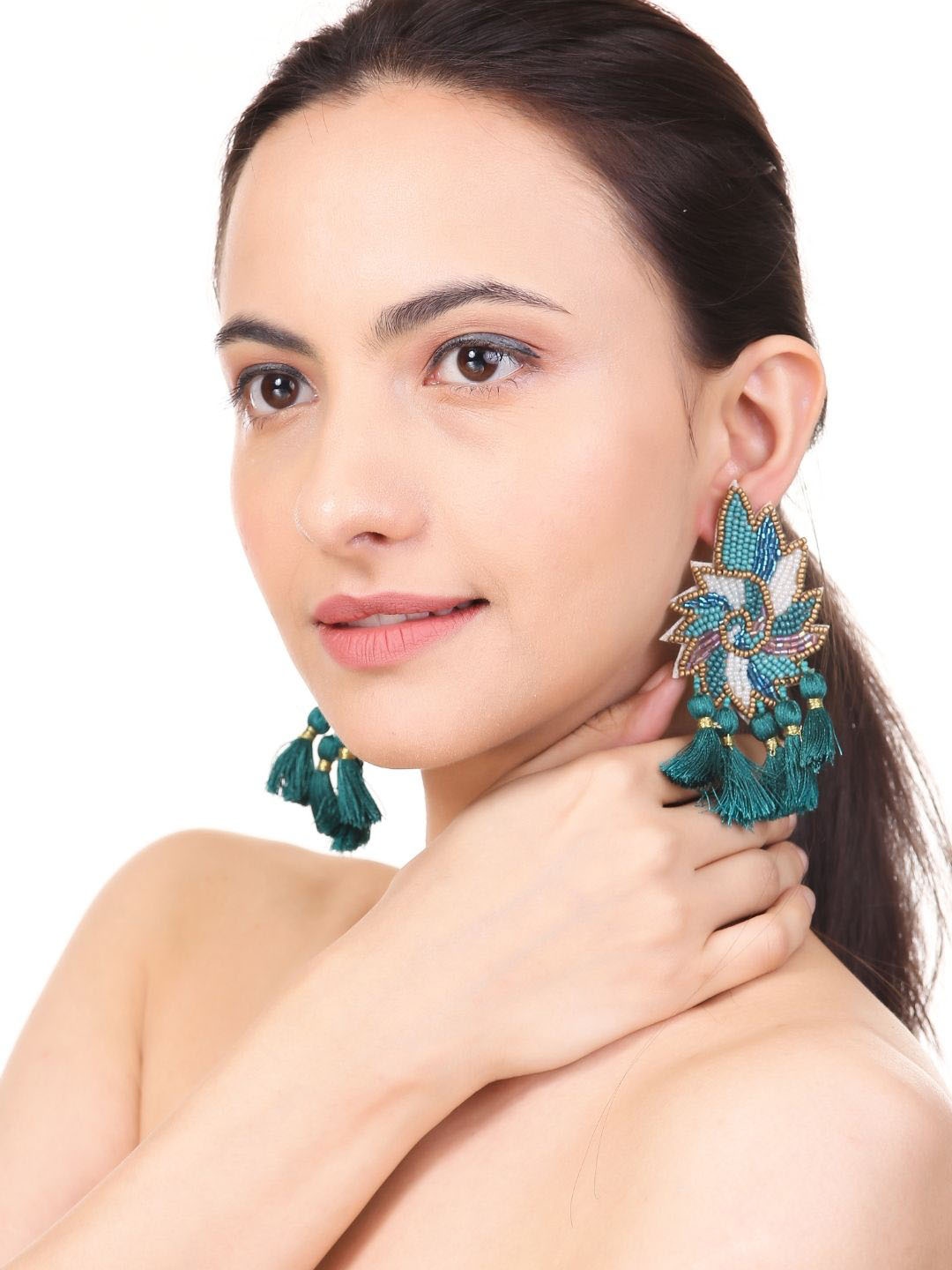 

VIVAZS Gold-Plated Tasselled Classic Drop Earrings