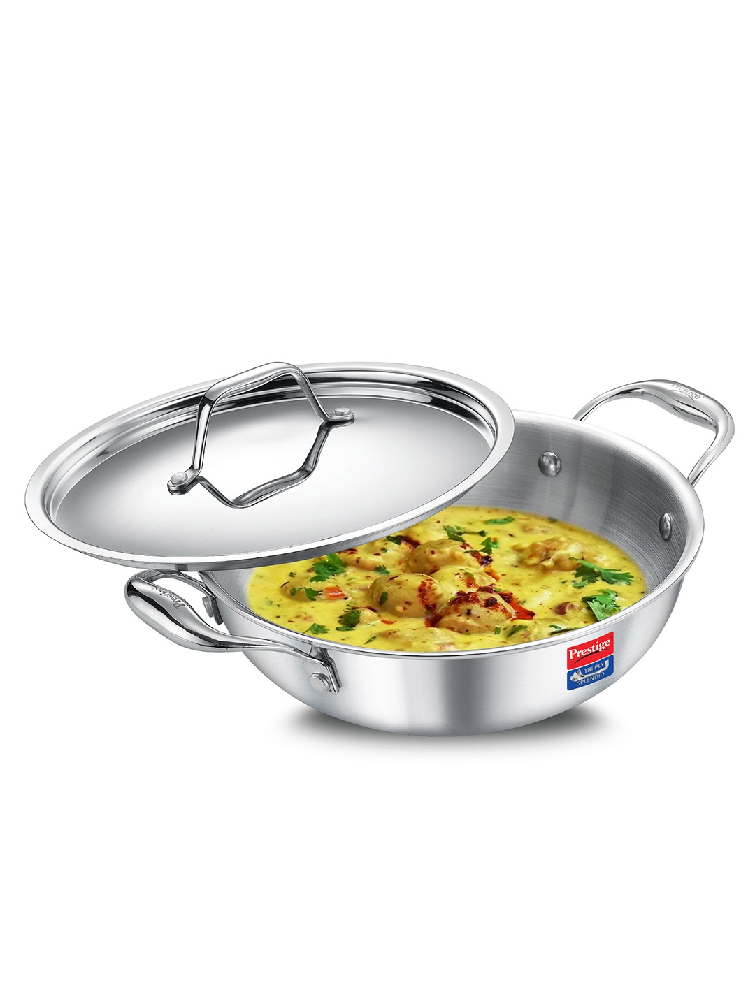 

Prestige TriPly Splendid Thick Gauge TriPIy Stainless Steel Kadai With Lid - 20Cm/1.6L, Silver