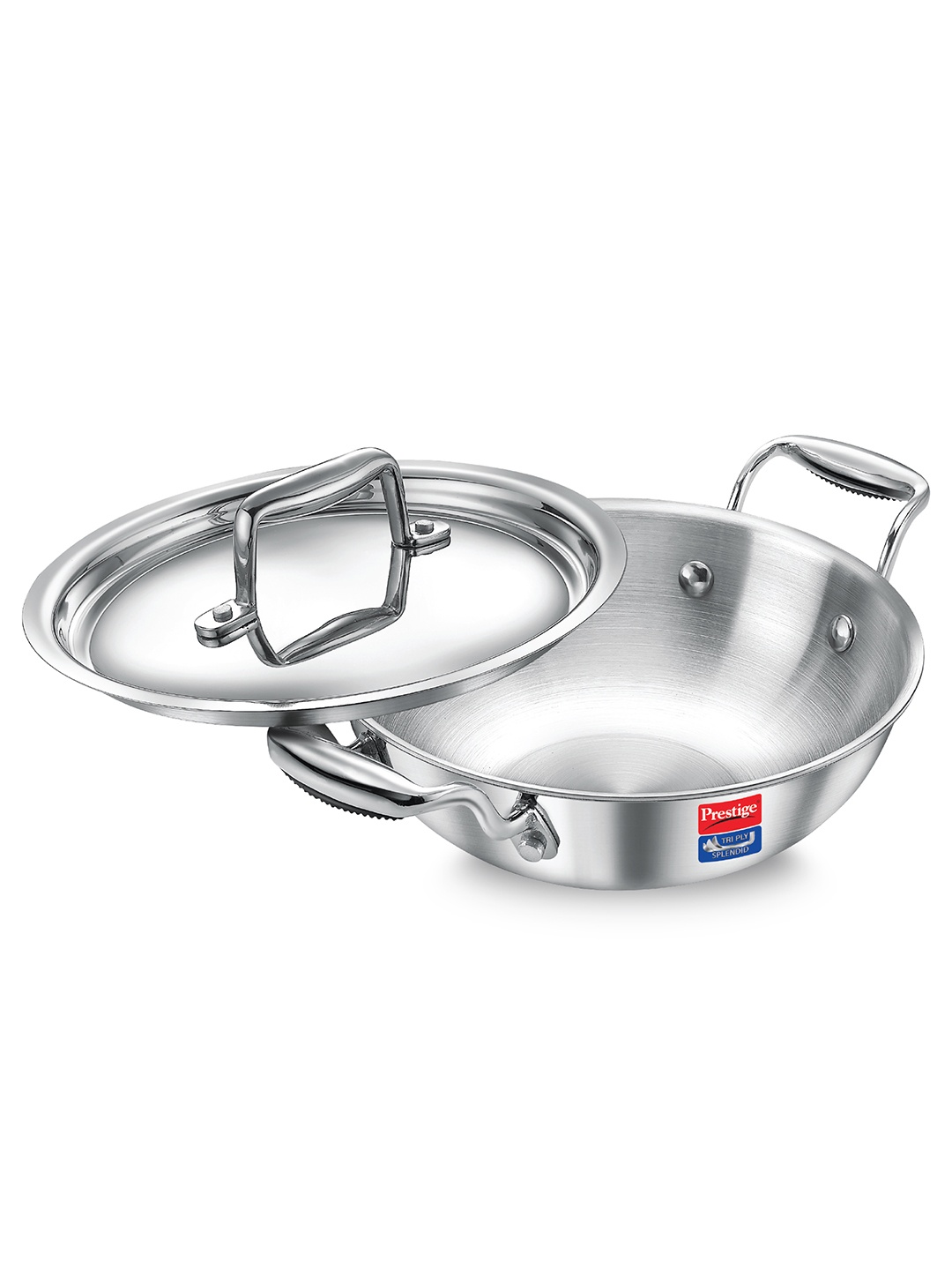 

Prestige Silver-Toned Induction Base Tri-Ply Stainless Steel Kadhai and Wok 4.0 L