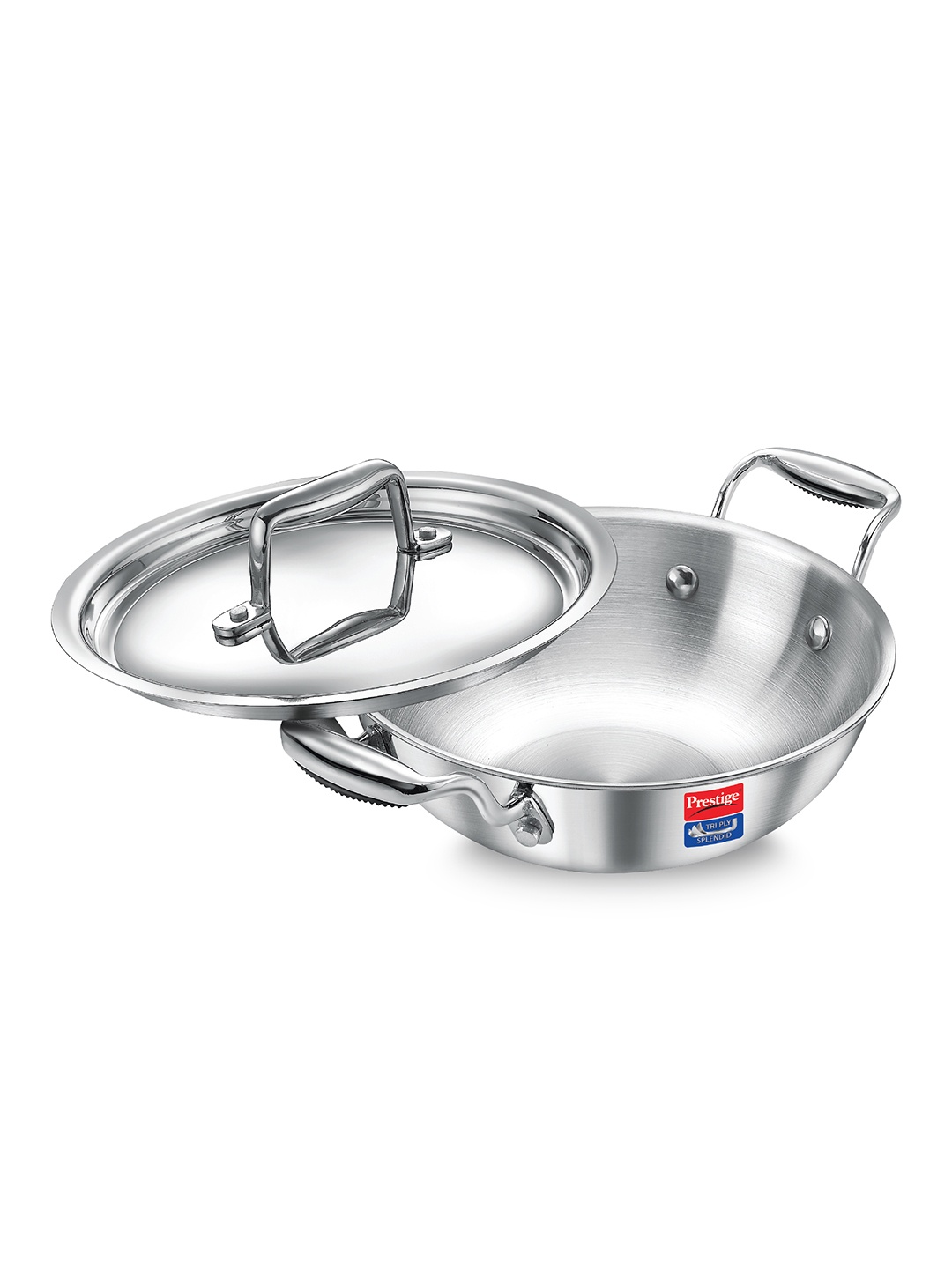 

Prestige Silver-Toned Induction Base Tri-Ply Stainless Steel Kadhai and Wok 1.2 L