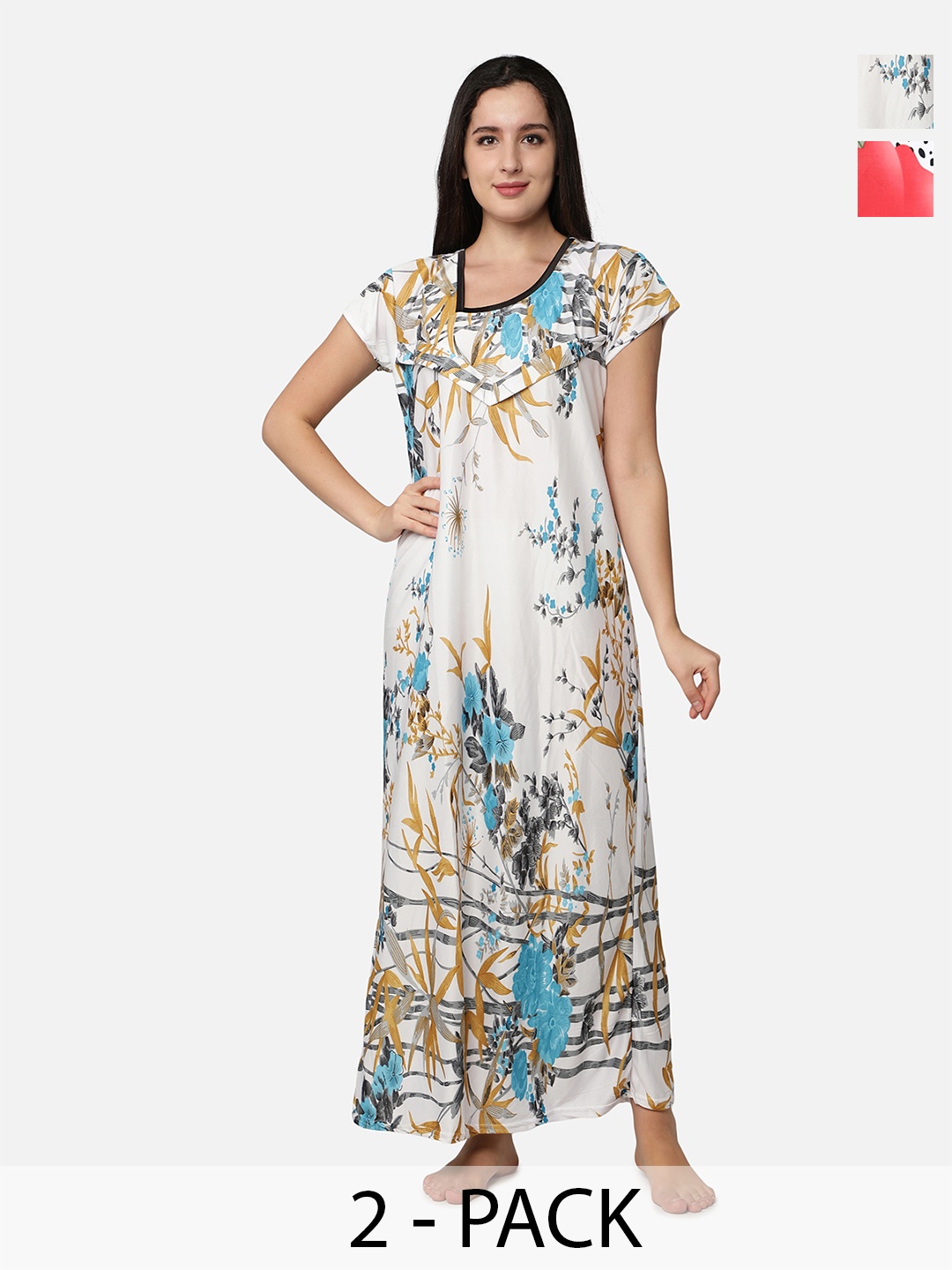 

Be You Floral Printed Maternity Maxi Nightdress, Red