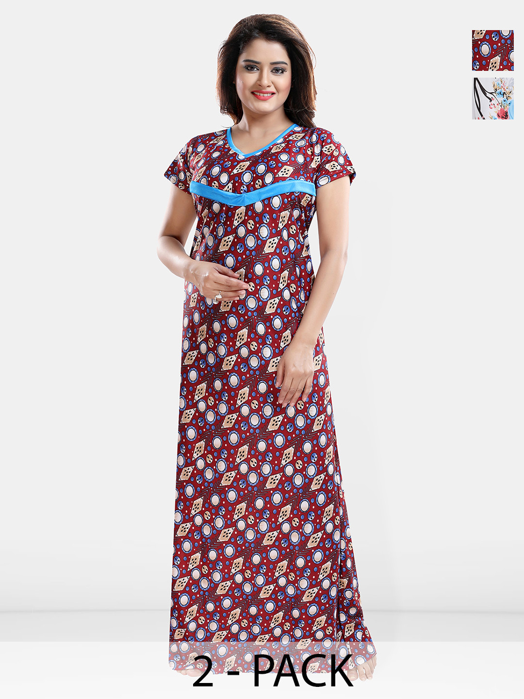 

Be You Printed Maxi Nightdress, Red