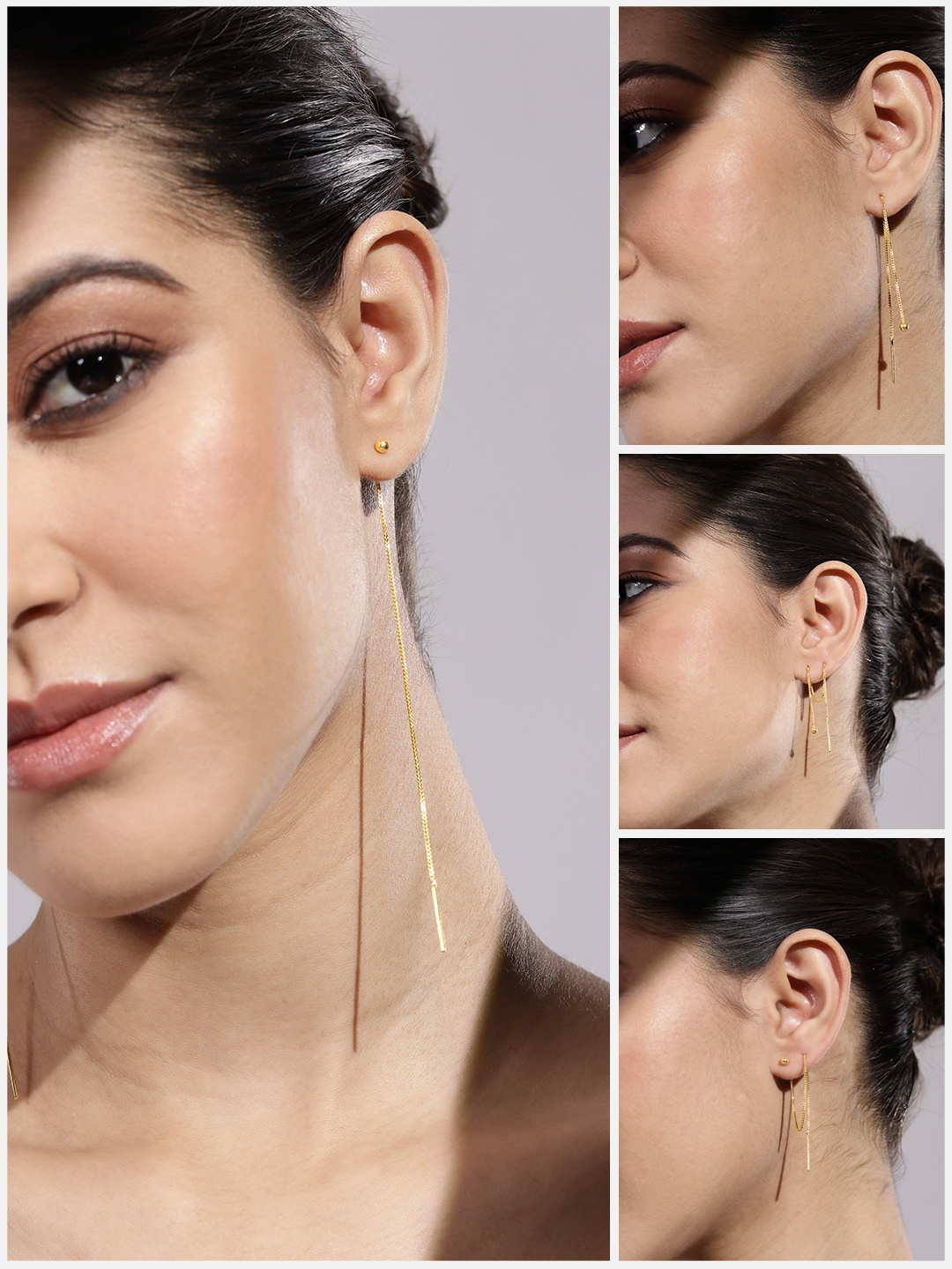 

Niska Gold-Plated Contemporary Drop Earrings