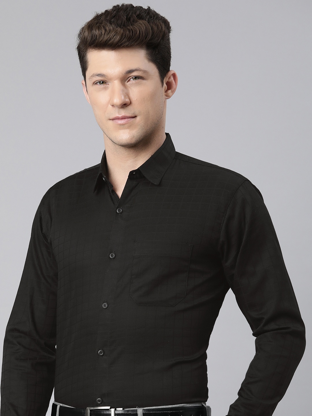 

Majestic Man Comfort Slim Fit Pure Cotton Formal Shirt, Black