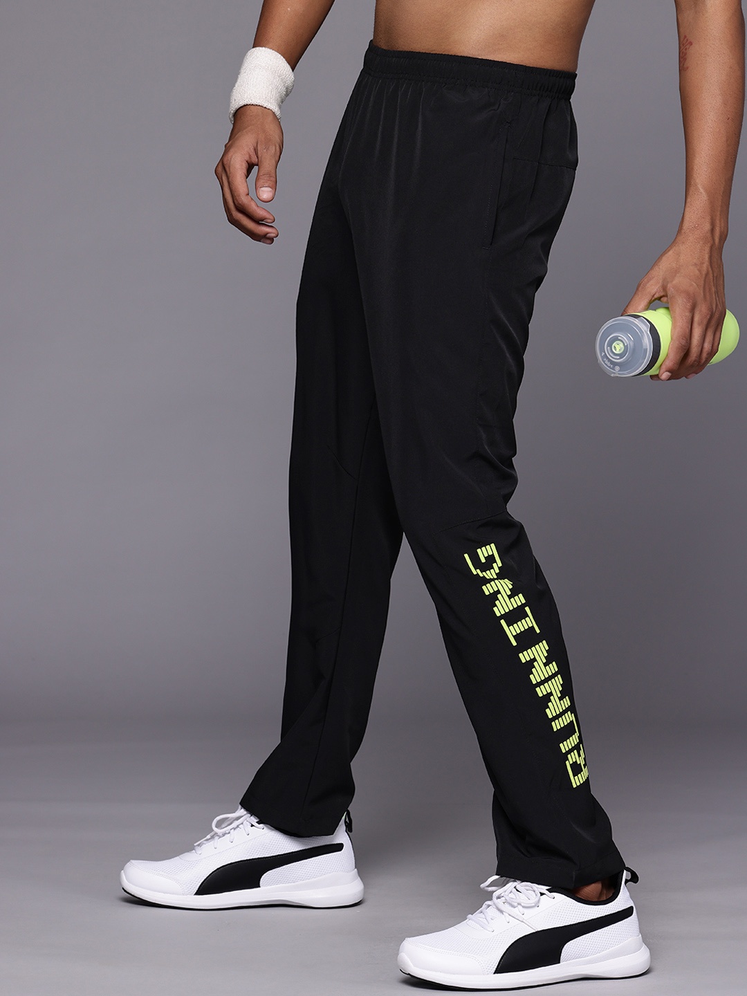 

HRX by Hrithik Roshan Men Run On Cloudstrail Printed Rapid Dry Running Track Pants, Black