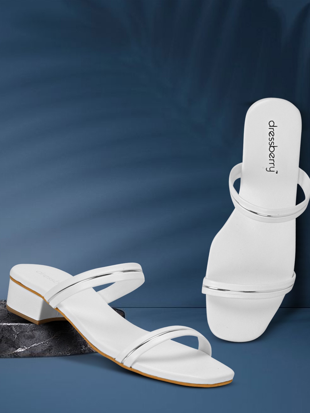 

DressBerry Block Heel Sandals, White