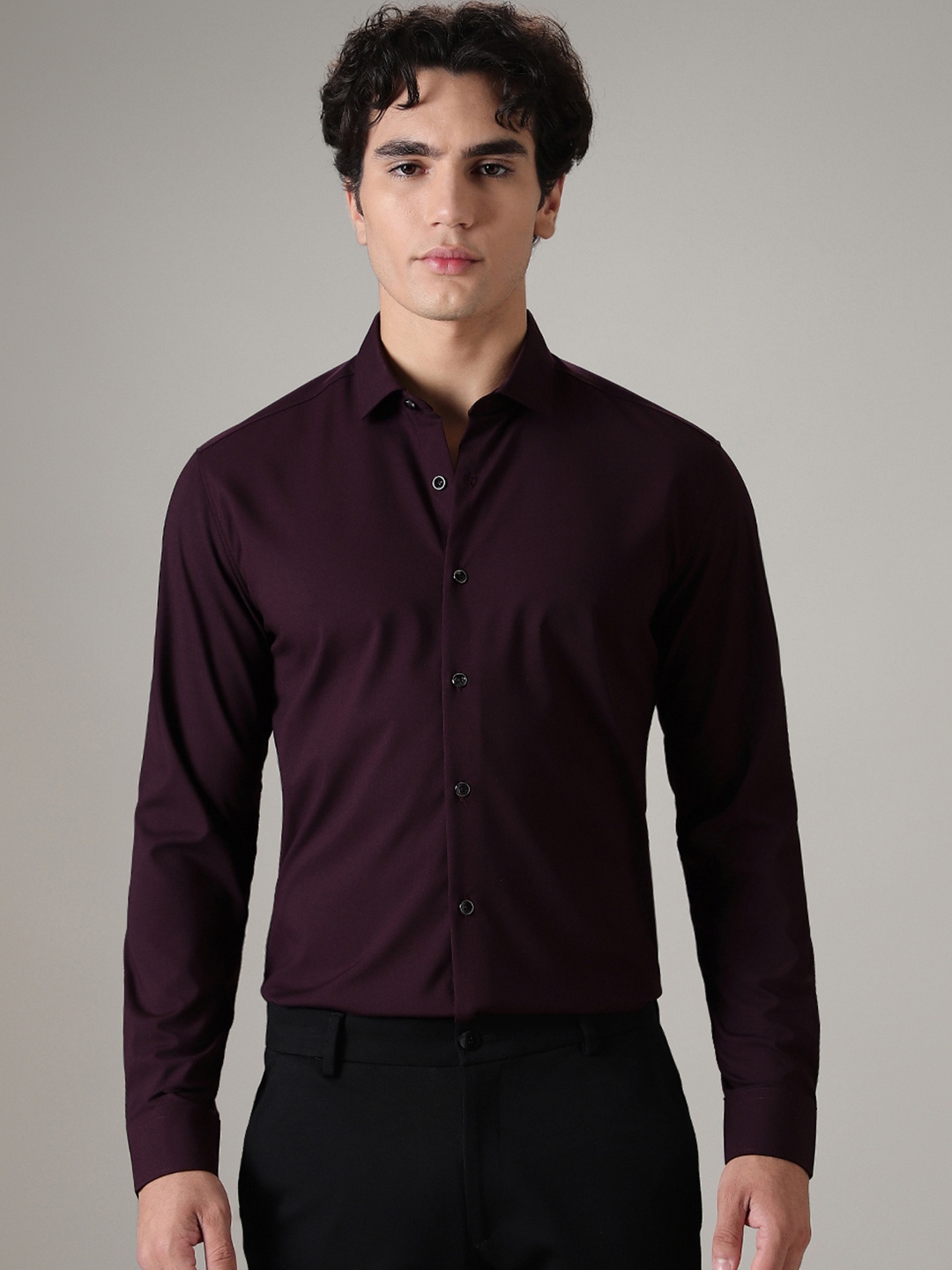 

Banana Club Men Relaxed Slim Fit Opaque Casual Shirt, Purple