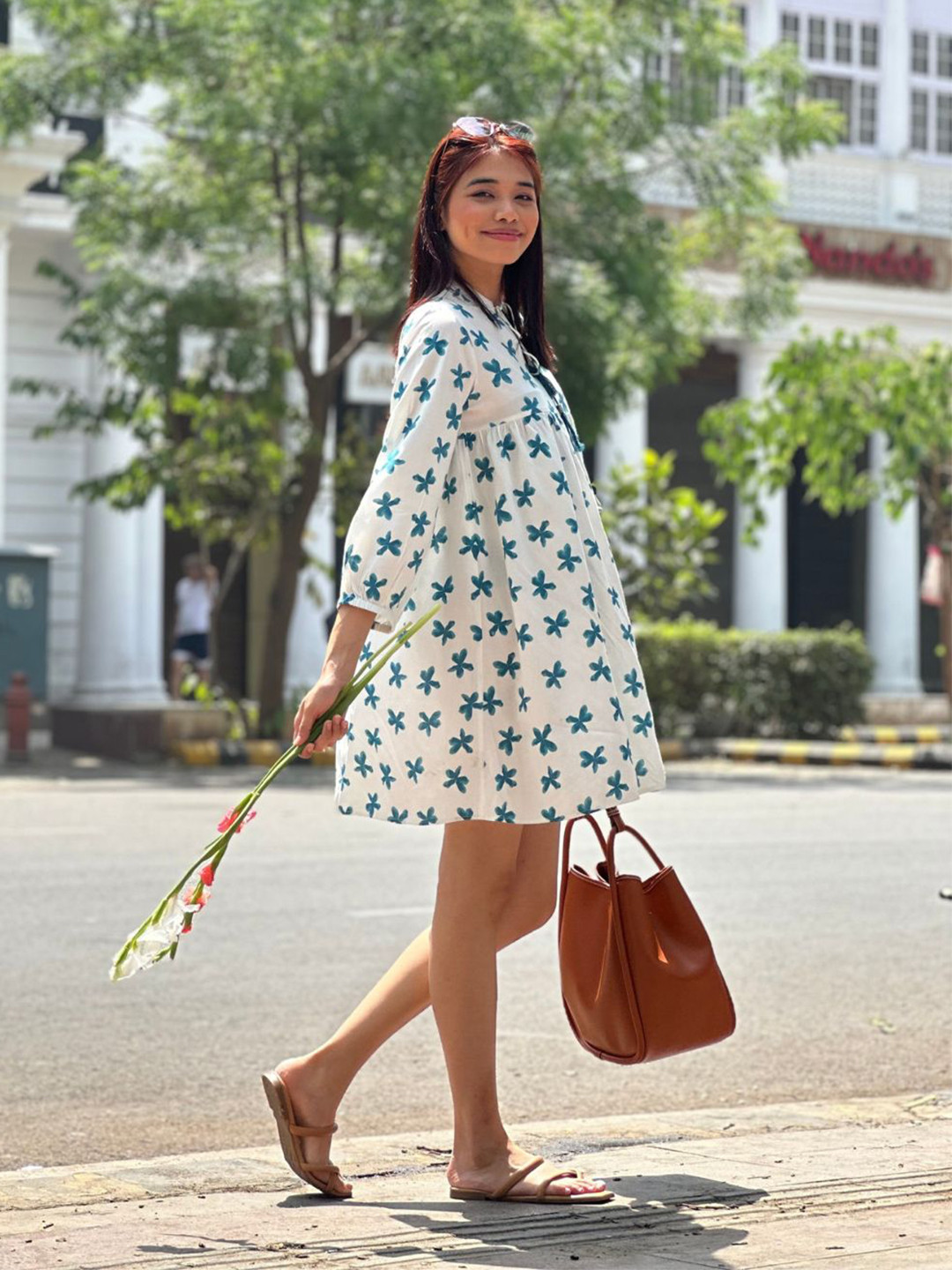

Seryeon Women Floral Printed A-Line Mini Dress, White