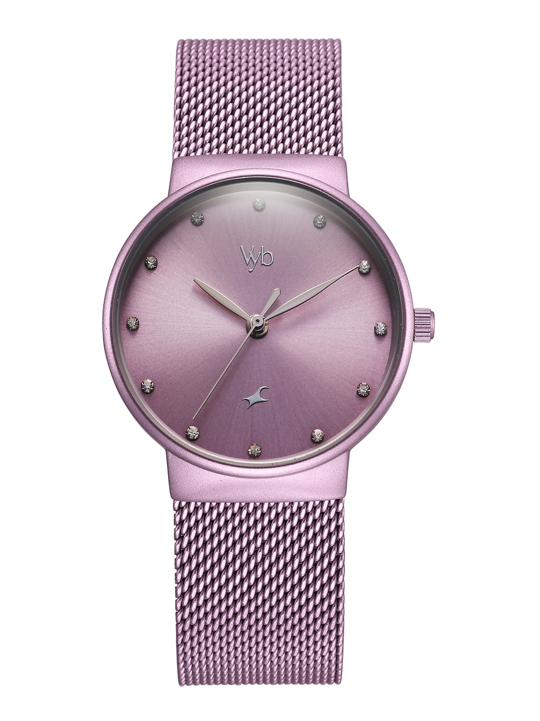 

Fastrack Women Vyb Bliss Dial & Bracelet Style Straps Analogue Watch FV60046QM01W, Purple