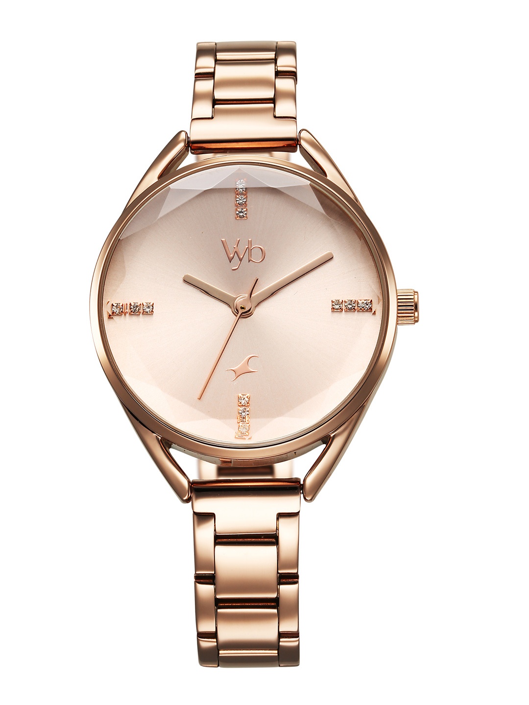 

Fastrack Women Vyb Aurora Bracelet Style Analogue Watch FV60052WM02W, Rose gold