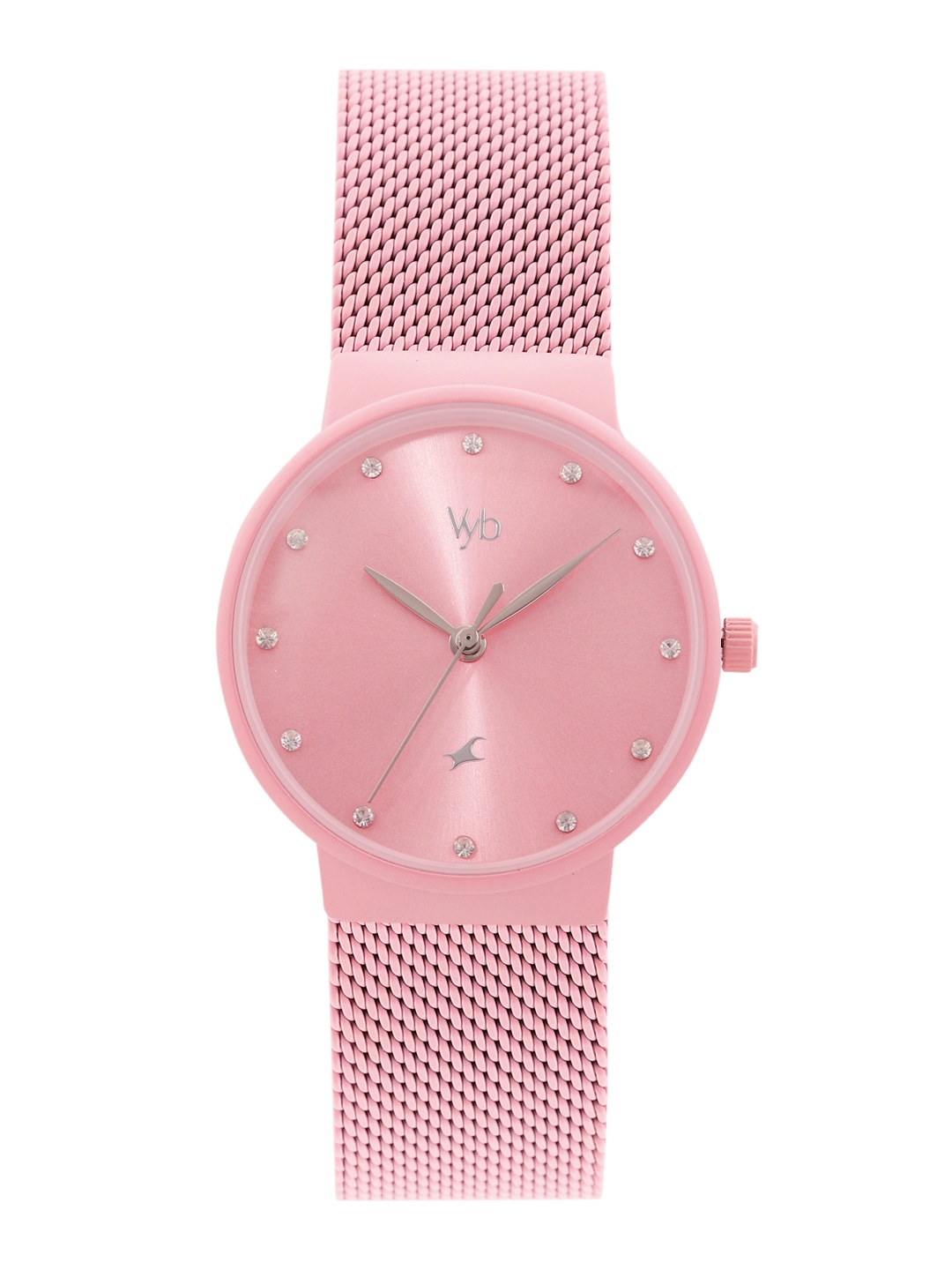 

Fastrack Women Vyb Bliss Embellished Braided Analogue Watch FV60046QM03W, Pink