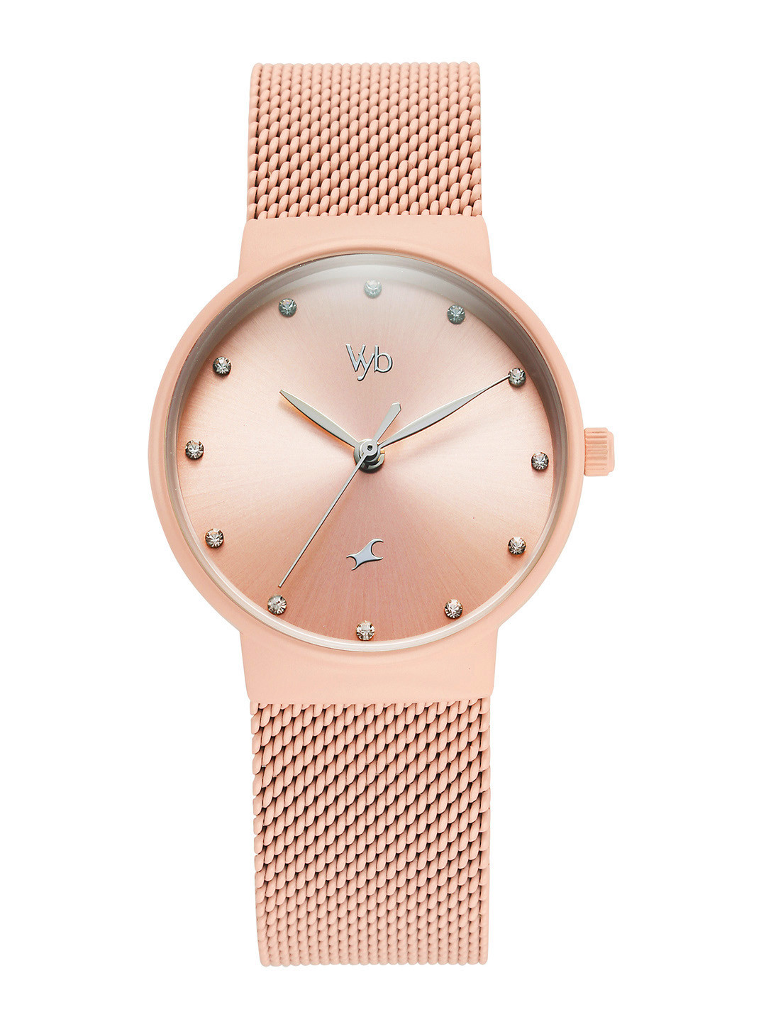 

Fastrack Women Vyb Bliss Embellished Analogue Watch FV60046WM01W, Gold
