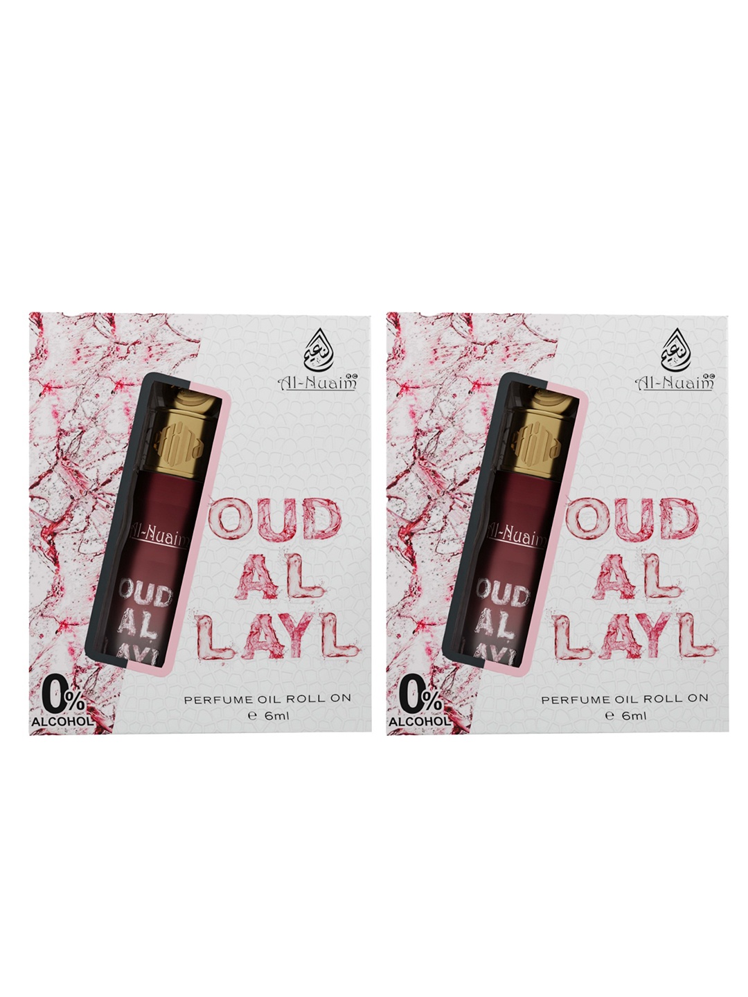 

Al-Nuaim Set of 2 Oud Al Layl Long Lasting Roll On Attar - 6 ml Each, Red