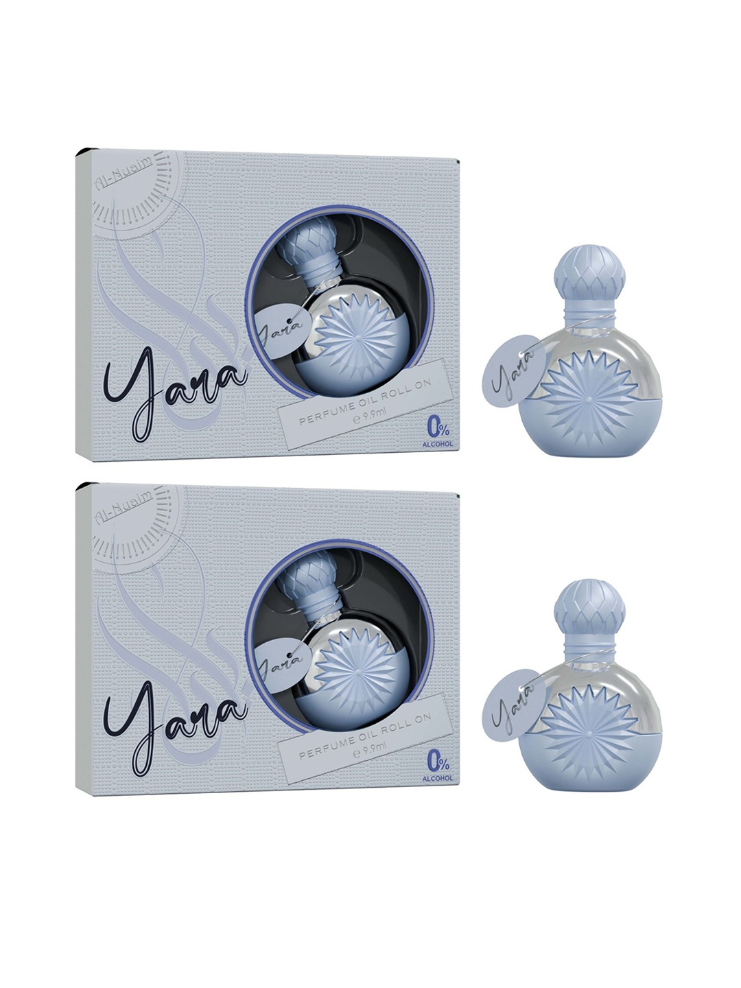 

Al-Nuaim Set of 2 Yara Long Lasting Roll On Attar - 9.9 ml Each, Blue