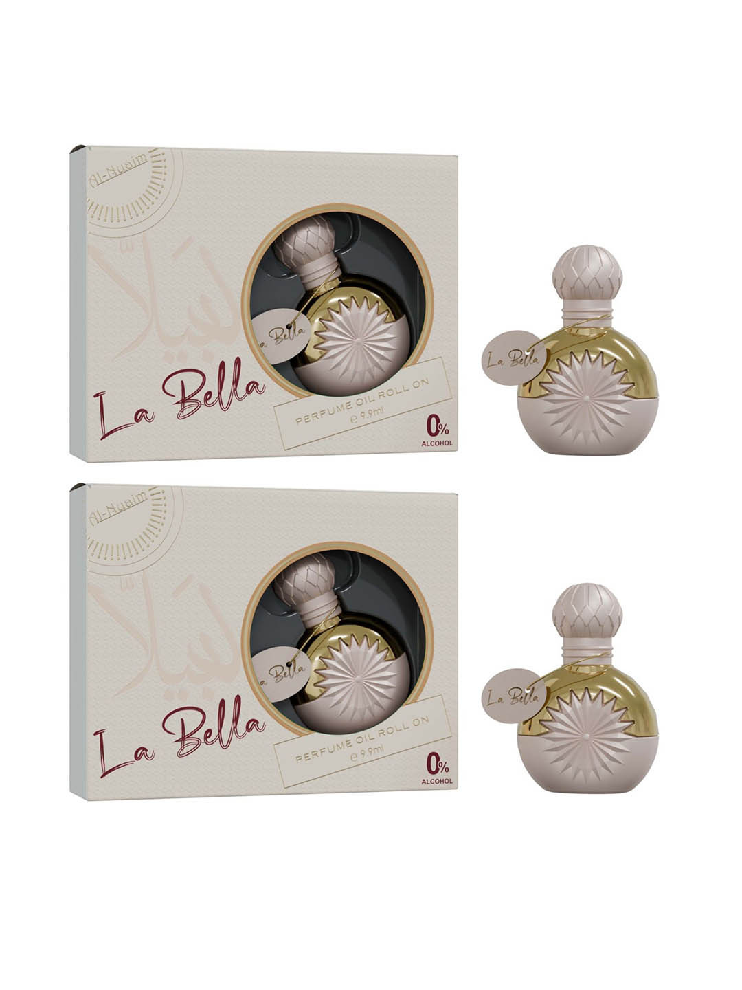 

Al-Nuaim Set of 2 La Bella Long Lasting Roll On Attar - 9.9 ml Each, White