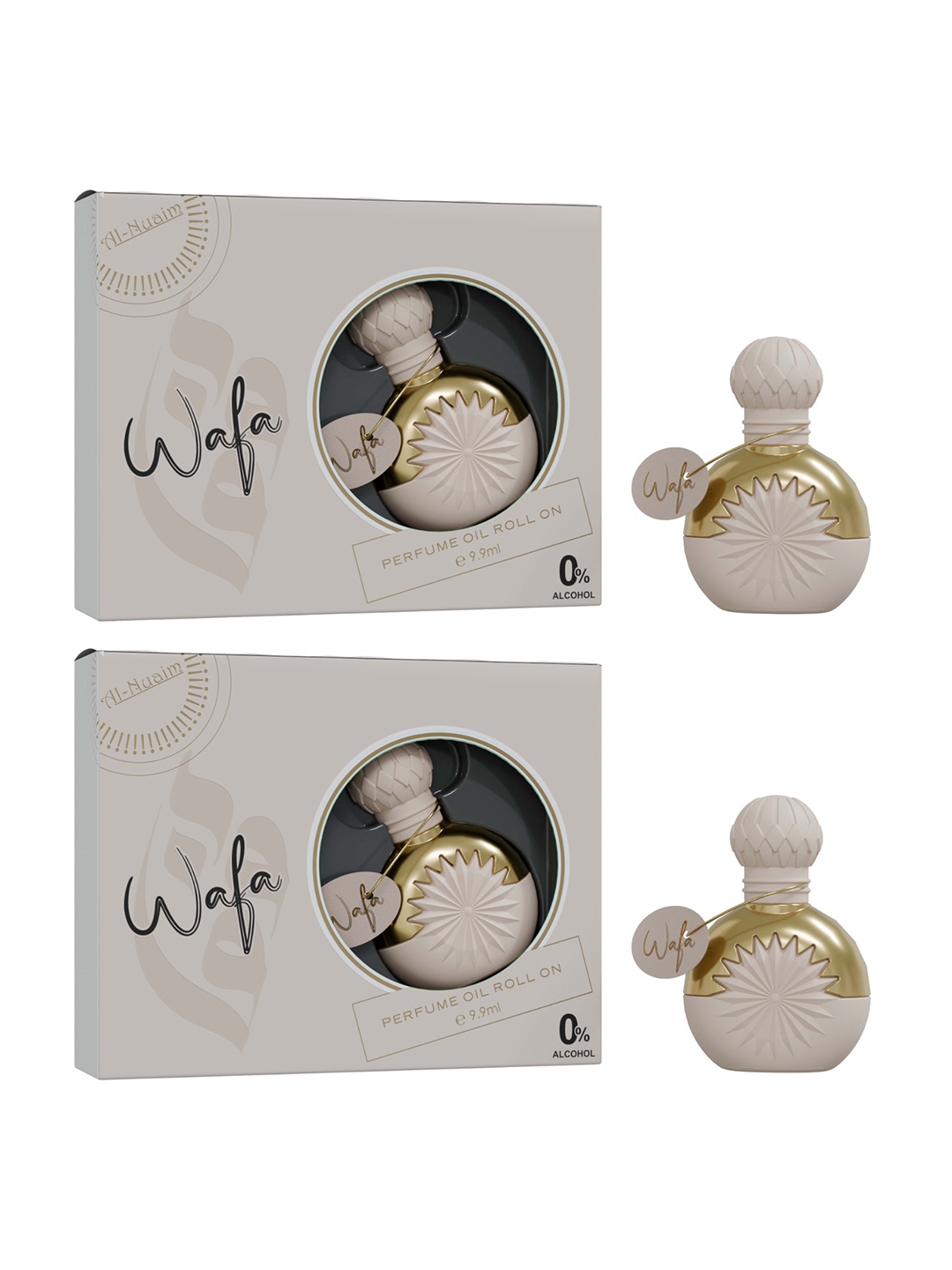 

Al-Nuaim Set Of 2 Wafa Long Lasting Roll On Attar - 9.9 ml Each, White