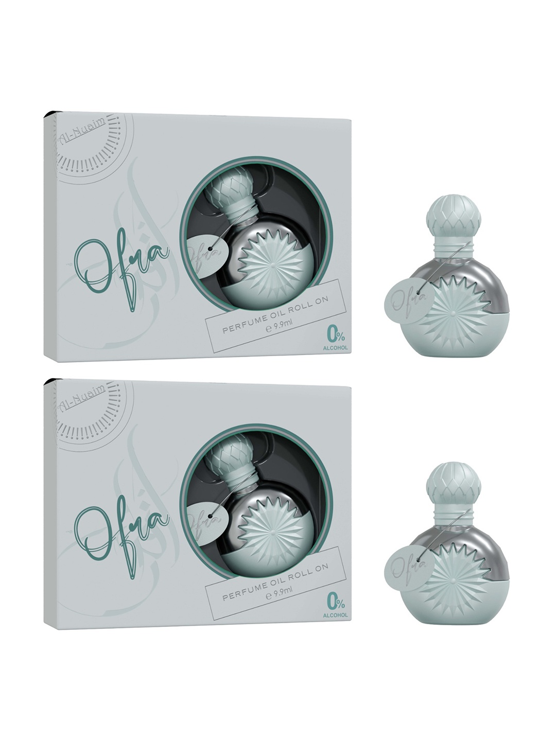 

Al-Nuaim Set of 2 Ofra Long Lasting Roll On Attar - 9.9ml Each, Sea green