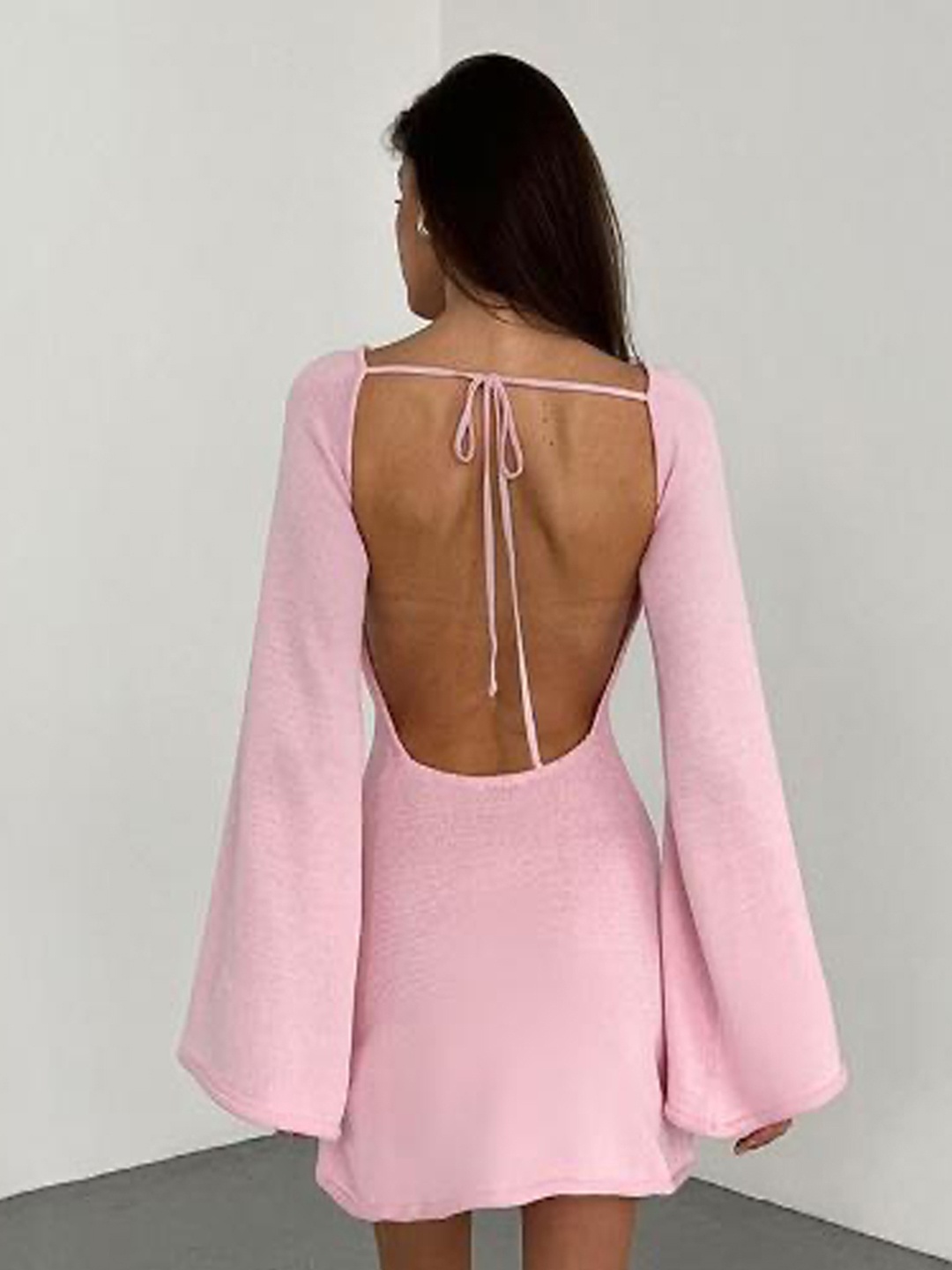 

StyleCast Women Solid Flared Sleeve A-Line Dress, Pink