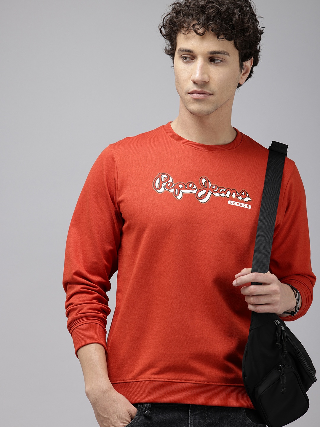 

Pepe Jeans Brand Logo Printed Sweatshirt, Rust