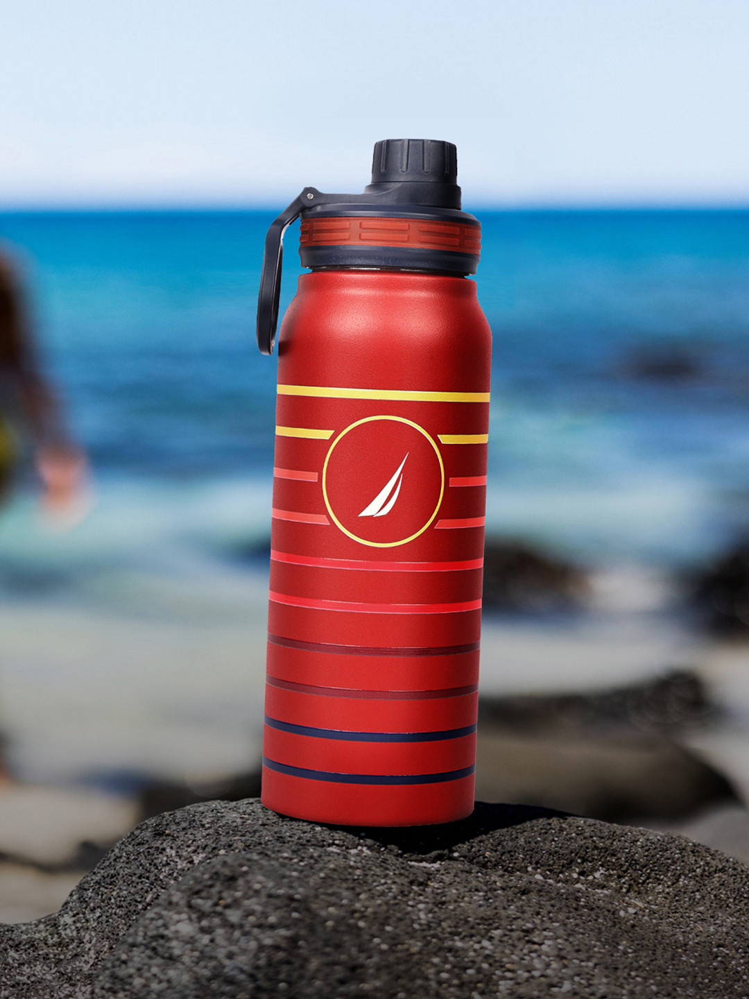 

Nautica Red & Blue Stainless Steel Printed Smart Vacuum Water Bottle-750ML