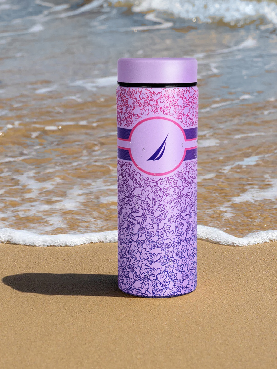 

Nautica Sleek Violet & Pink Floral Printed Stainless Steel Smart Vacuum Water Bottle-500ML