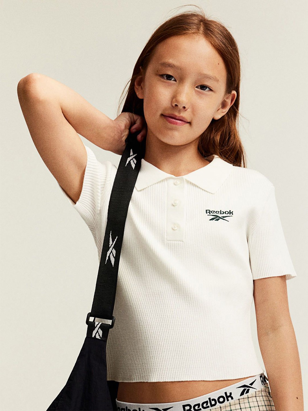 

H&M Girls Embroidered-Detail Polo Shirt, White