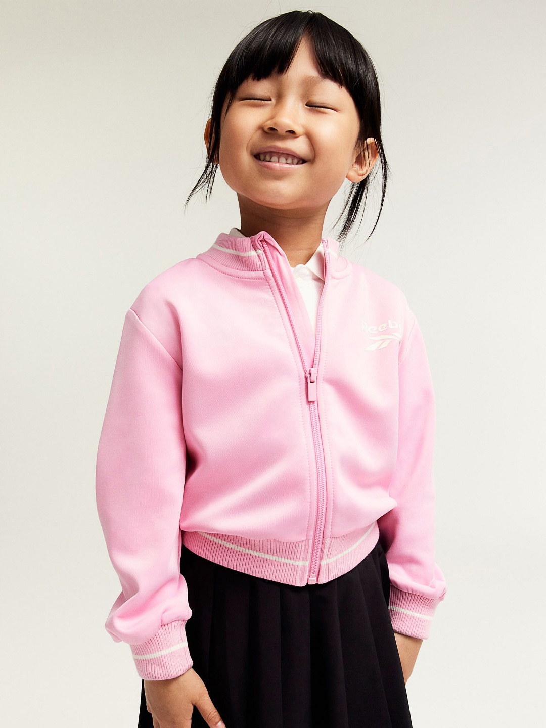 

H&M Girls Print-Motif Scuba Track Jacket Sweaters, Pink