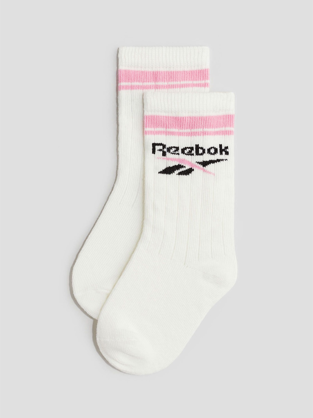 

H&M x Reebok Girls Motif-Detail Patterned Socks, White