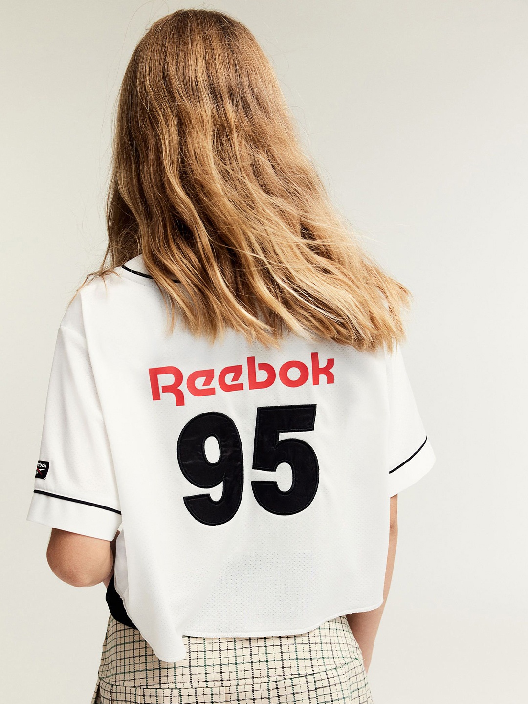 

H&M x Reebok Girls Printed Mesh T-Shirt, White
