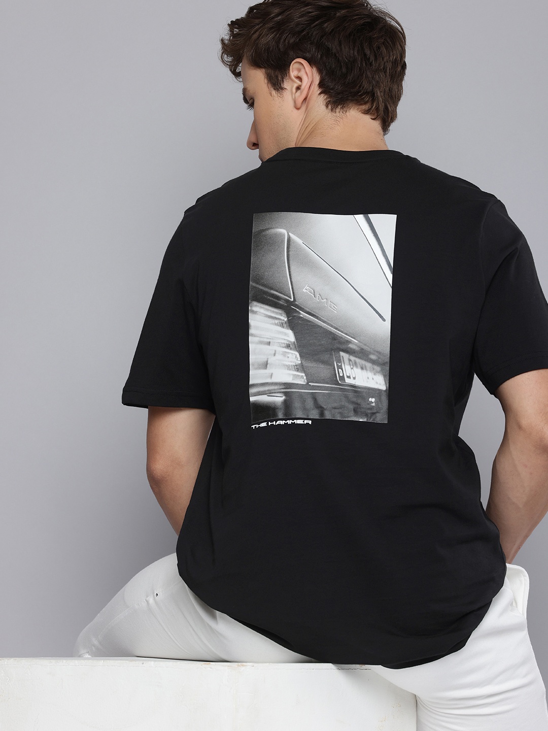 PUMA Motorsport Mercedes-AMG Graphic Printed Pure Cotton T-shirt, Black