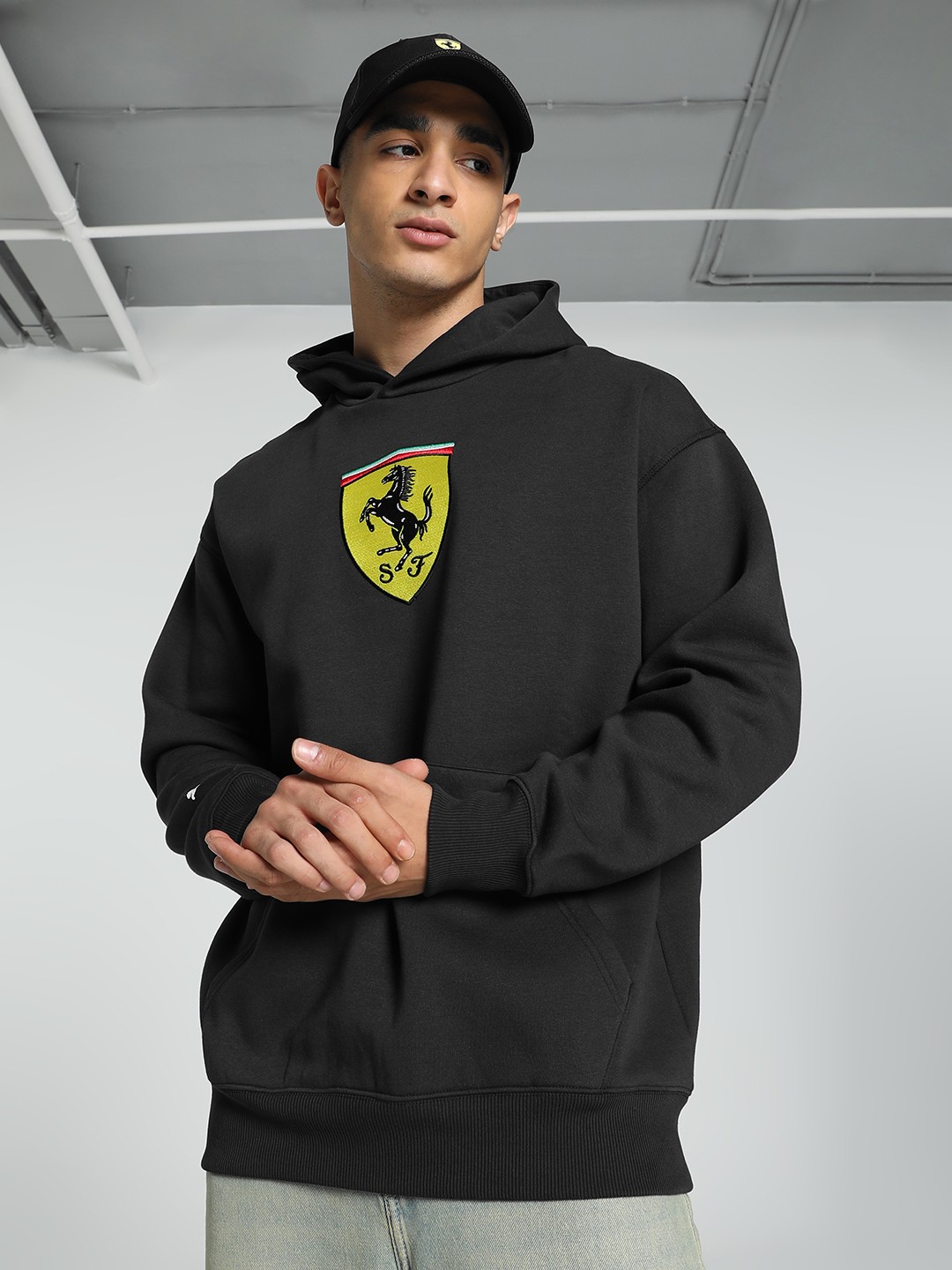 

PUMA Motorsport Scuderia Ferrari Race Big Shield Printed Hooded Sweatshirt, Black