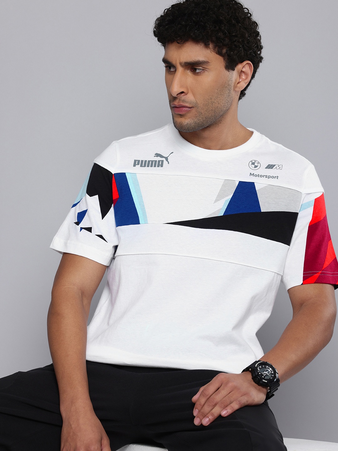 

PUMA Motorsport BMW M Motorsport SPEED DRIVER SERIES Printed Pure Cotton T-shirt, White