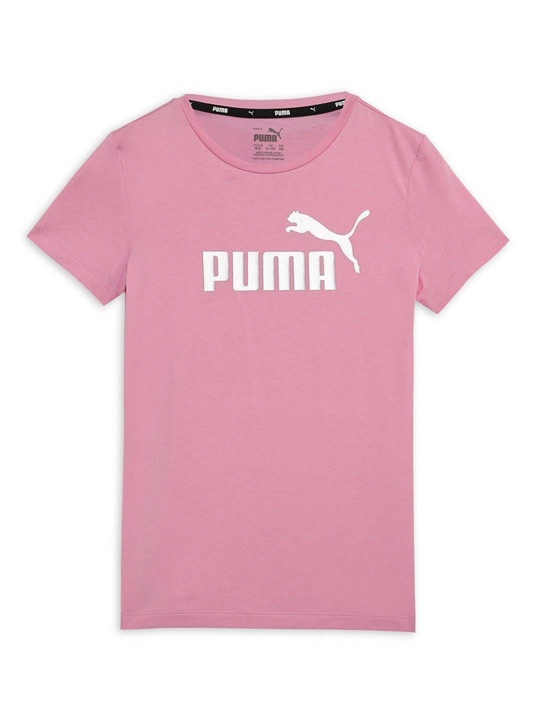 

Puma Girls ESS Brand Logo Pure Cotton T-shirt, Pink